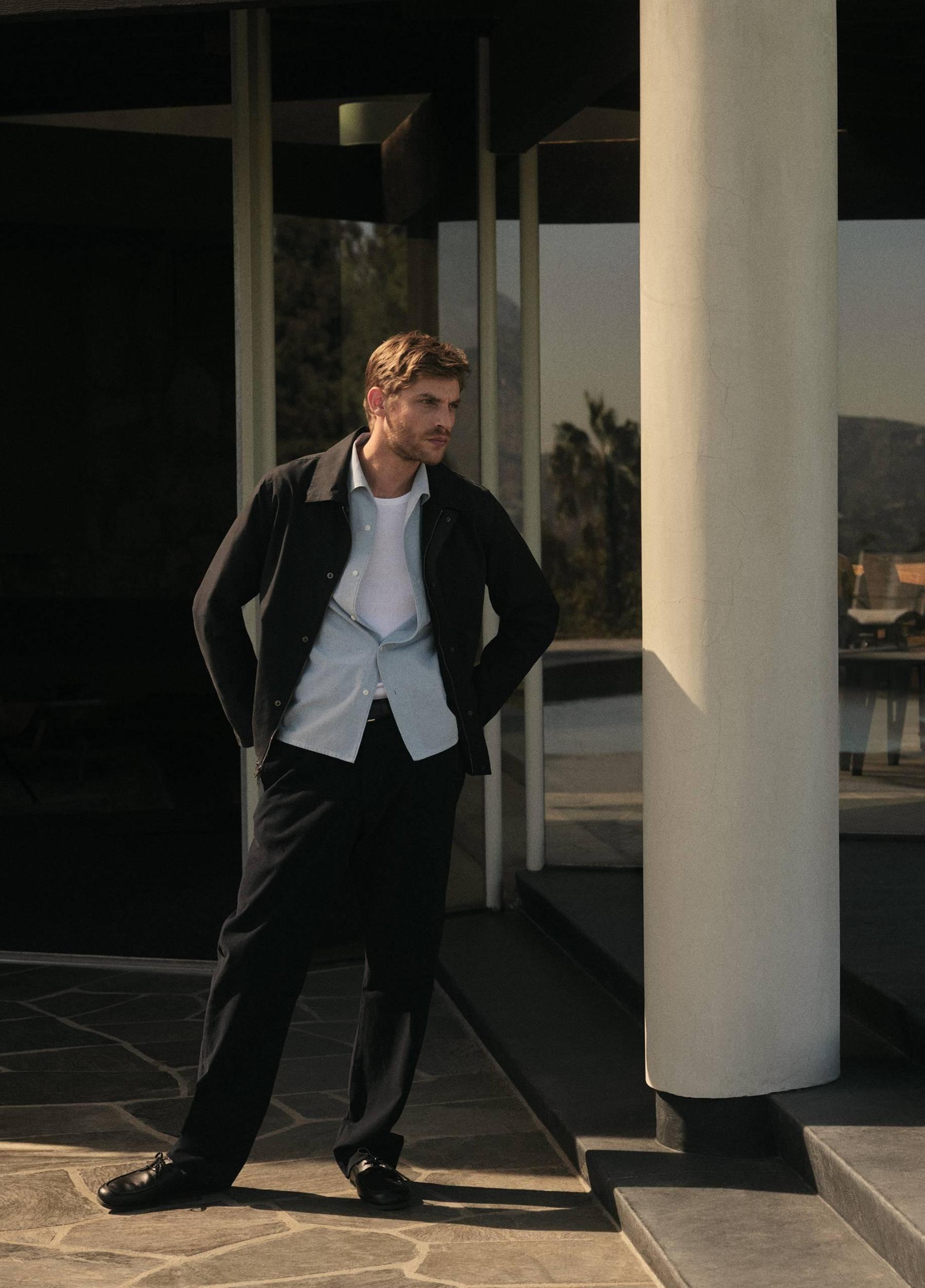 Peached Cotton-Blend Convertible-Collar Jacket Product Image