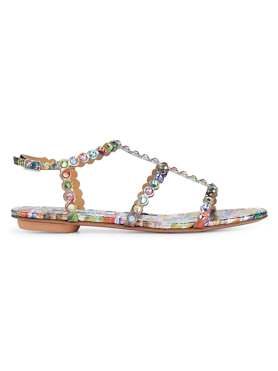 Womens Tequila Crystal-Embellished Leather Sandals Product Image