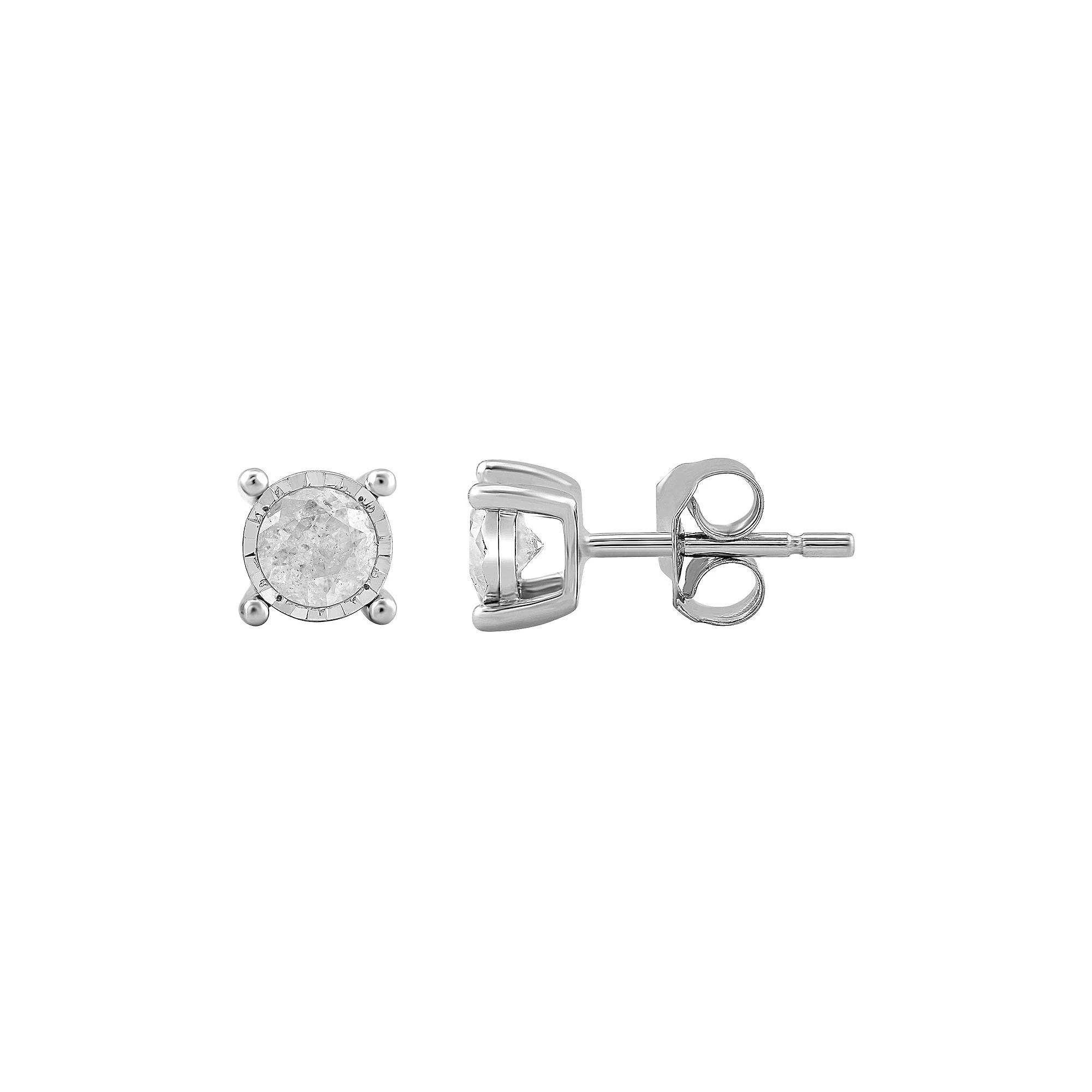 10k White Gold 1/2 Carat T.W. Diamond Stud Earrings, Women's Product Image