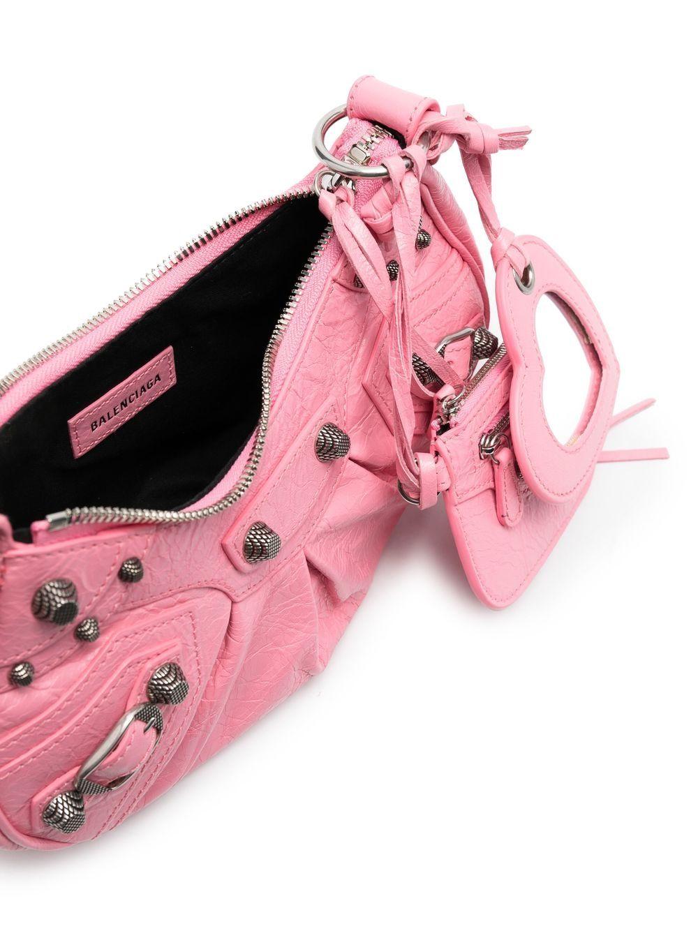 BALENCIAGA Women Pink Nappa Leather Le Cagole Xs Crossbody Bag Product Image