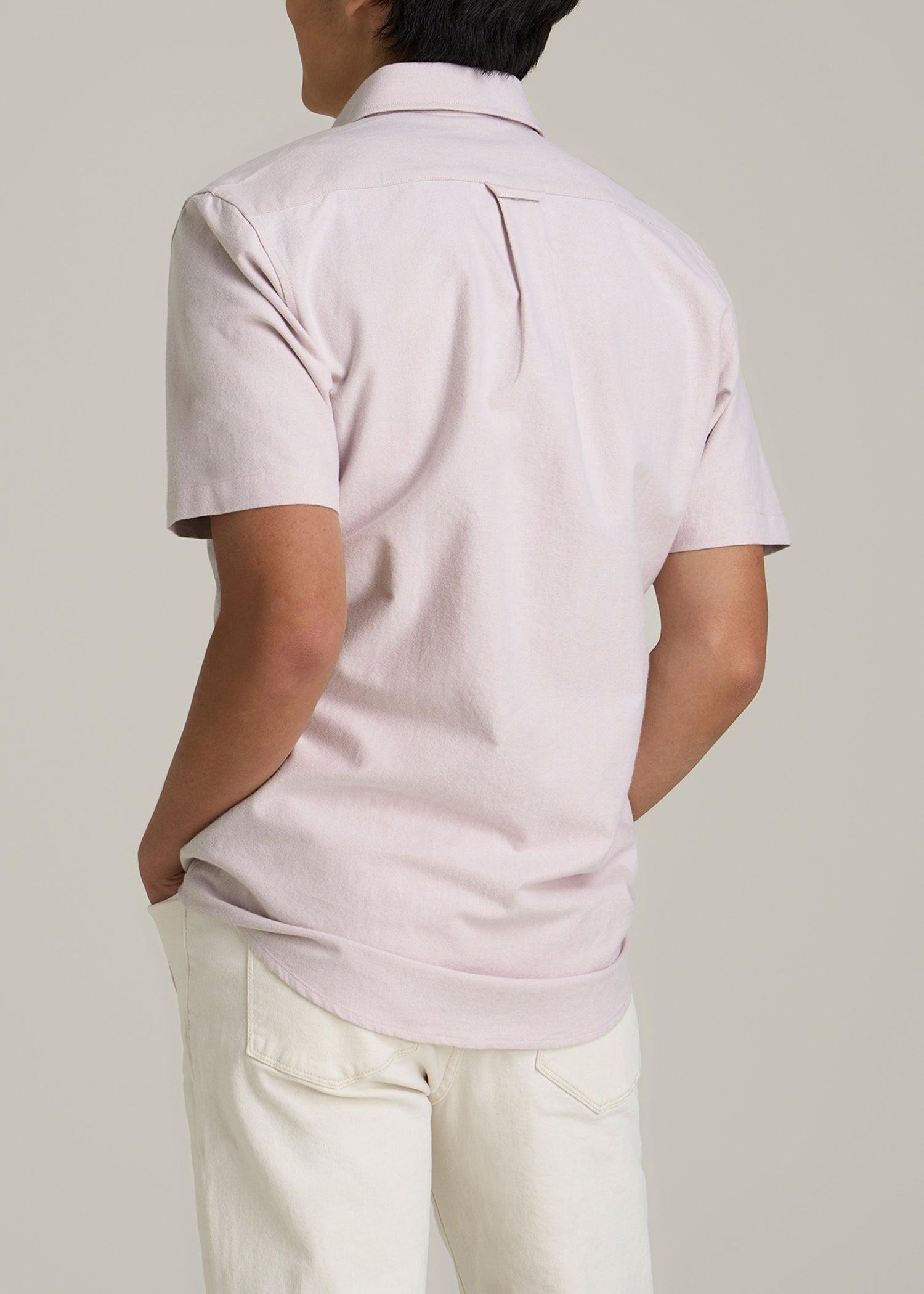 Short Sleeve Oxford Button Shirt For Tall Men in Burnished Lilac Male Product Image