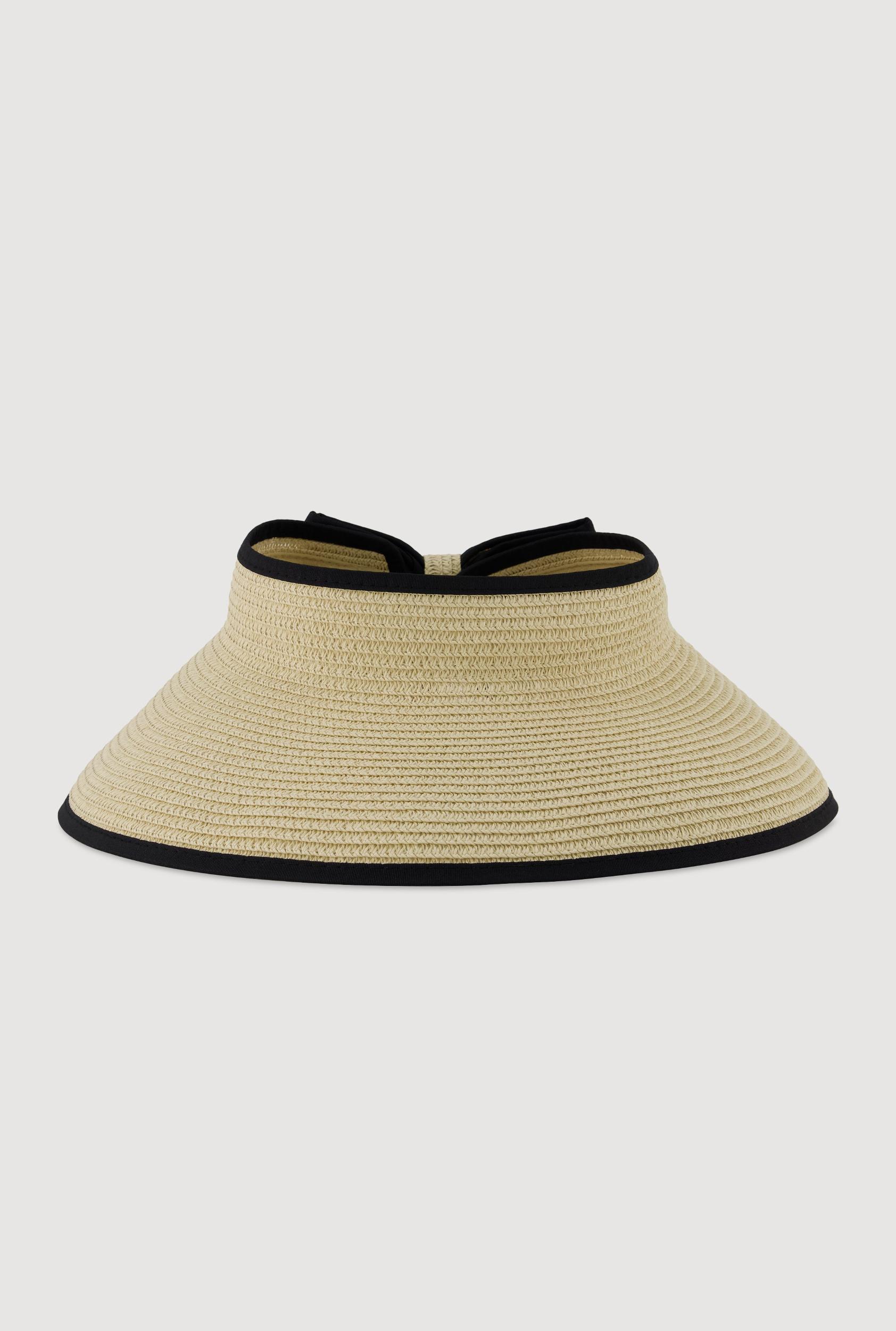 Roll Up Straw Visor with Bow Female Product Image