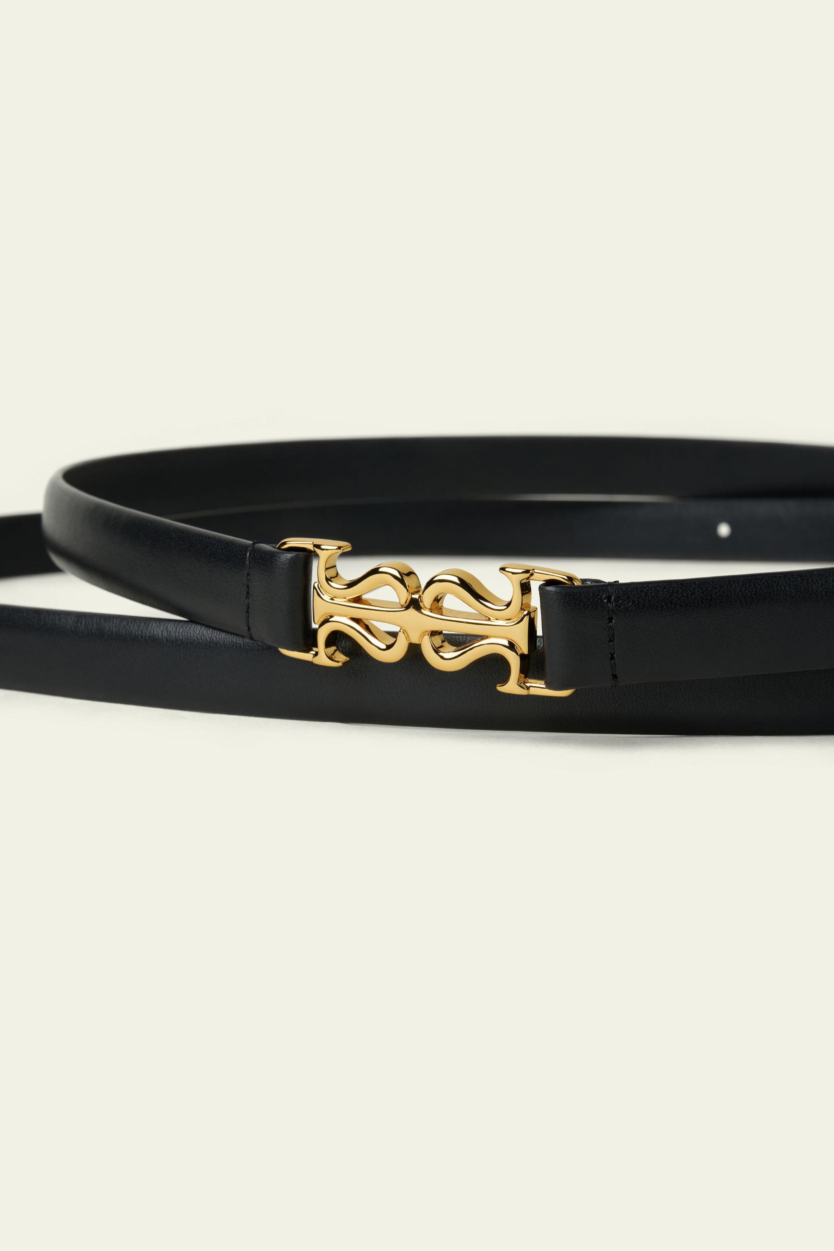 Slim Double-Strap Leather Belt Product Image