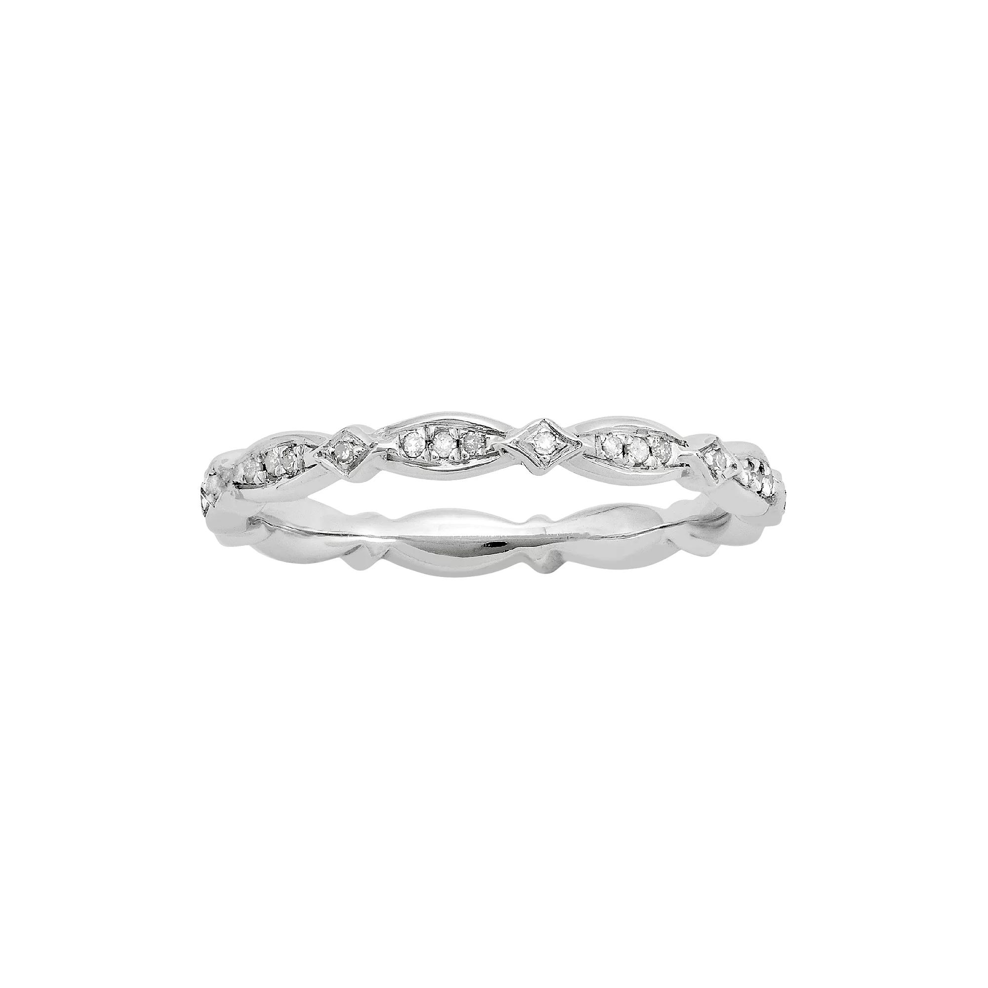 Stacks & Stones Sterling Silver .11-ct. T.W. Diamond Stack Ring, Women's,  Product Image