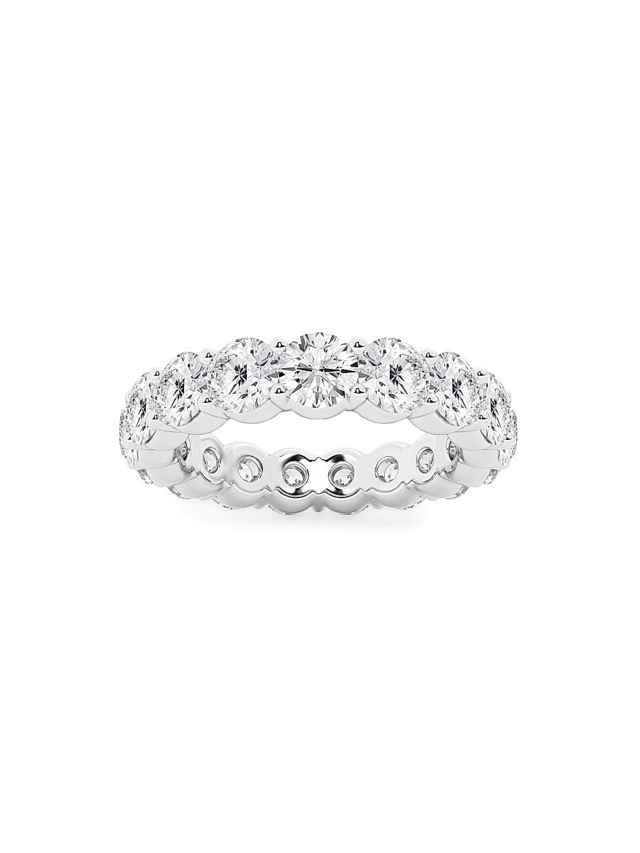 Womens 14K White Gold & Round Lab-Grown Diamond Shared-Prong Eternity Band/1.00-5.00 TCW Product Image