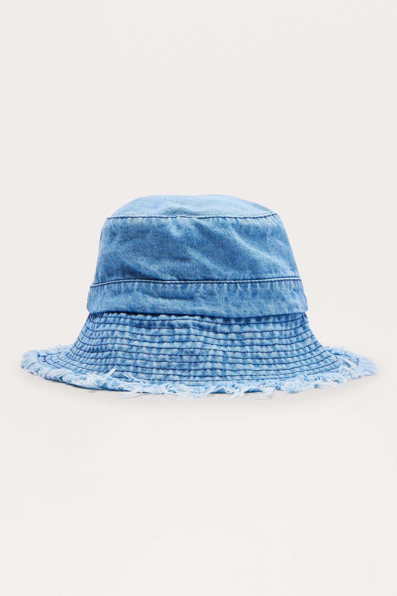 Do Not Disturb Denim Bucket Hat - Medium Wash Female Product Image