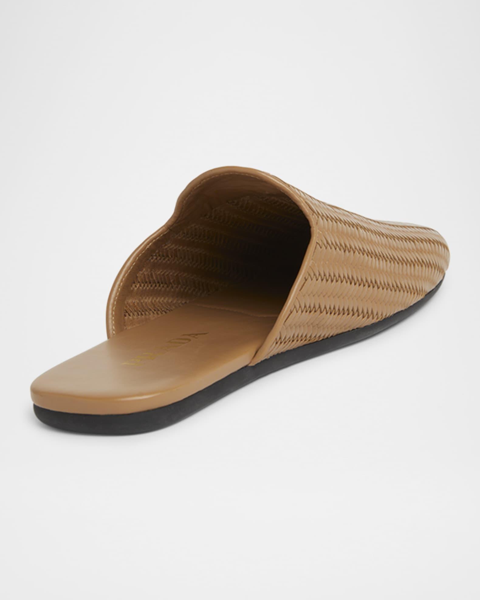 Woven Leather Mule Loafers Product Image