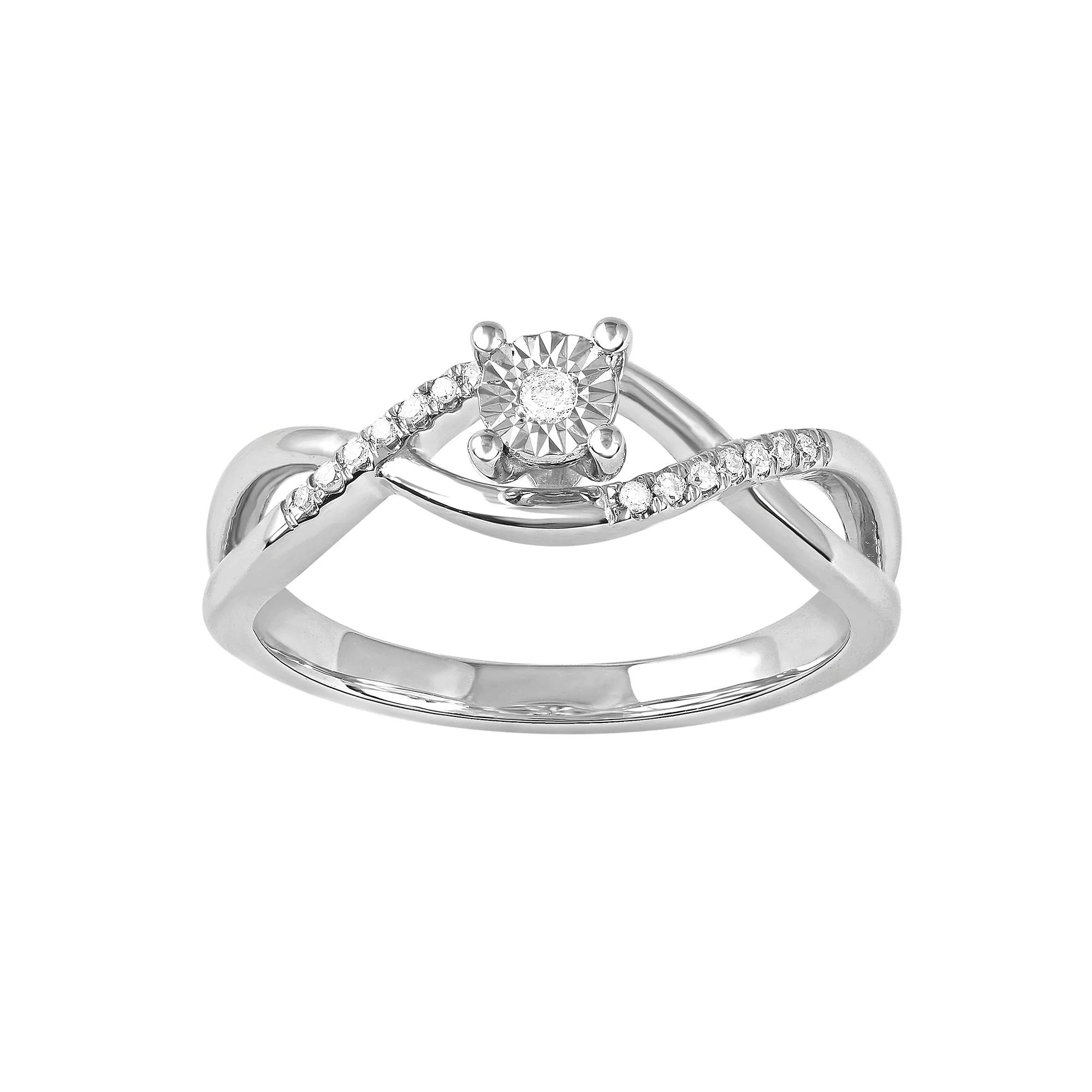 DeCouer Diamond Accent Crossover Promise Ring, Women's,  Product Image