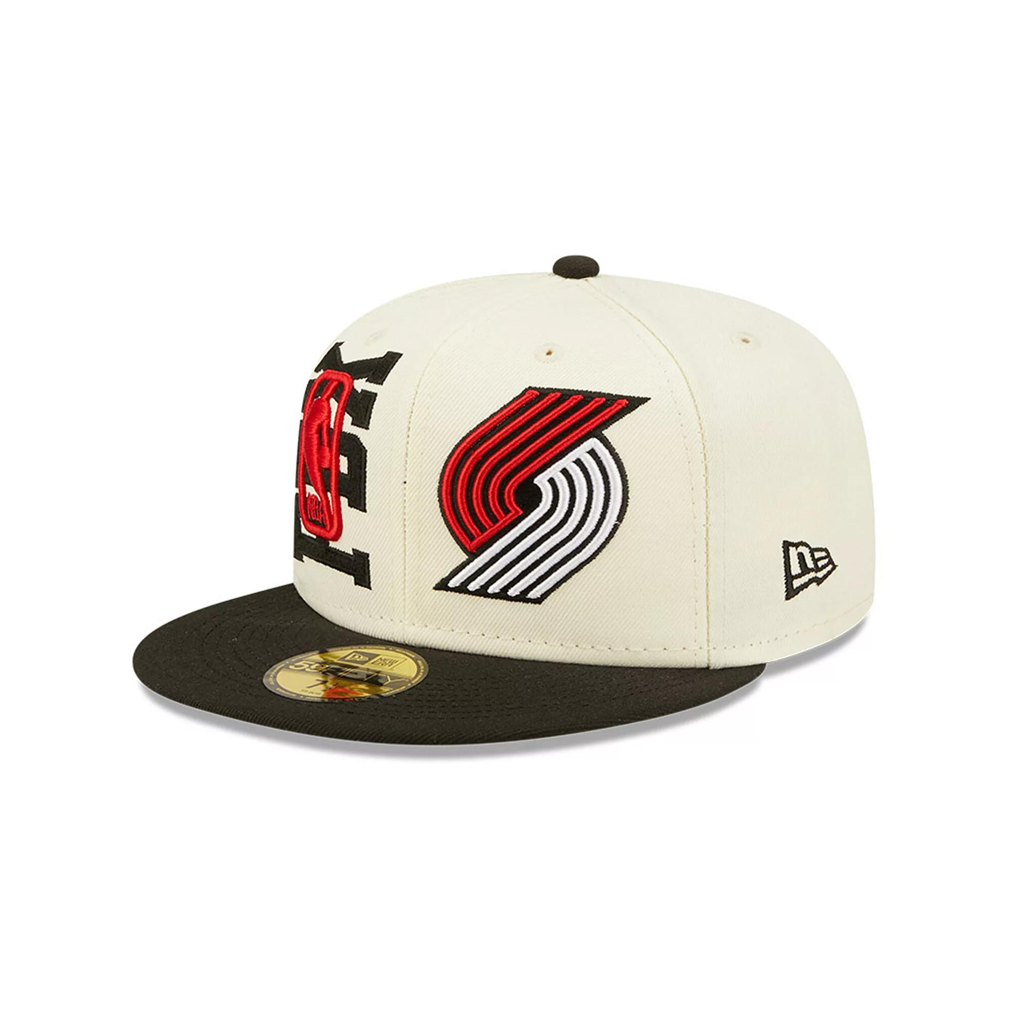 Men's New Era Cream/Black Portland Trail Blazers 2022 NBA Draft 59FIFTY Fitted Hat, Size: 7 Product Image