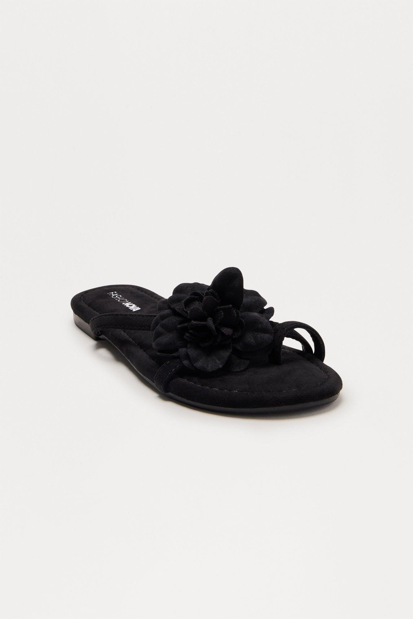 Julian Flower Sandals - Black Product Image
