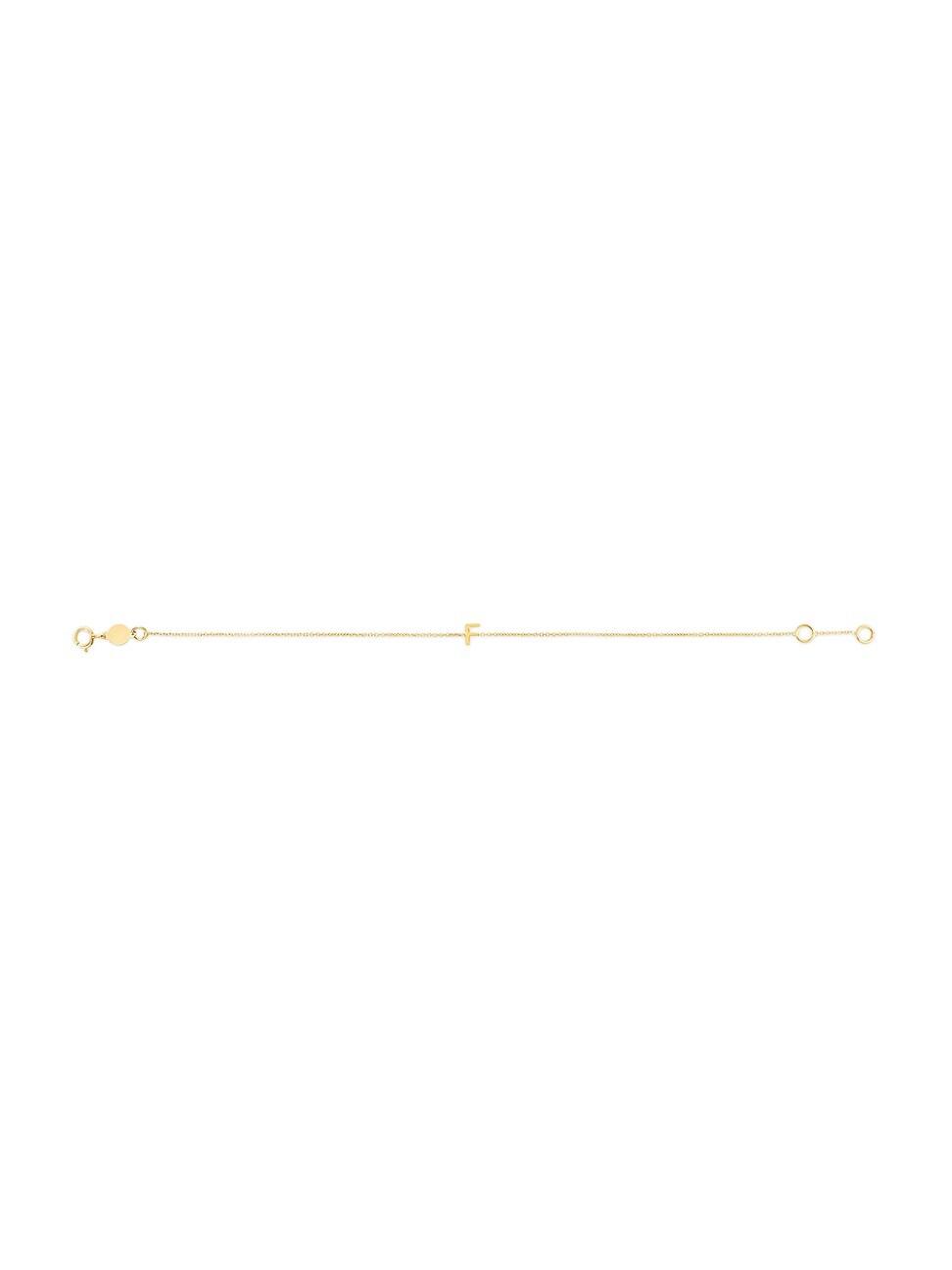 Womens 14K Yellow Gold Initial Charm Bracelet Product Image