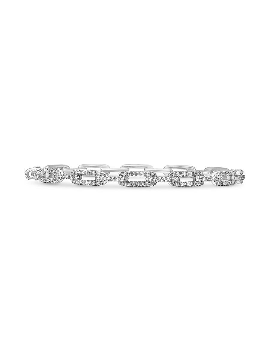 Womens Stax Chain Link Bracelet in 18K White Gold Product Image