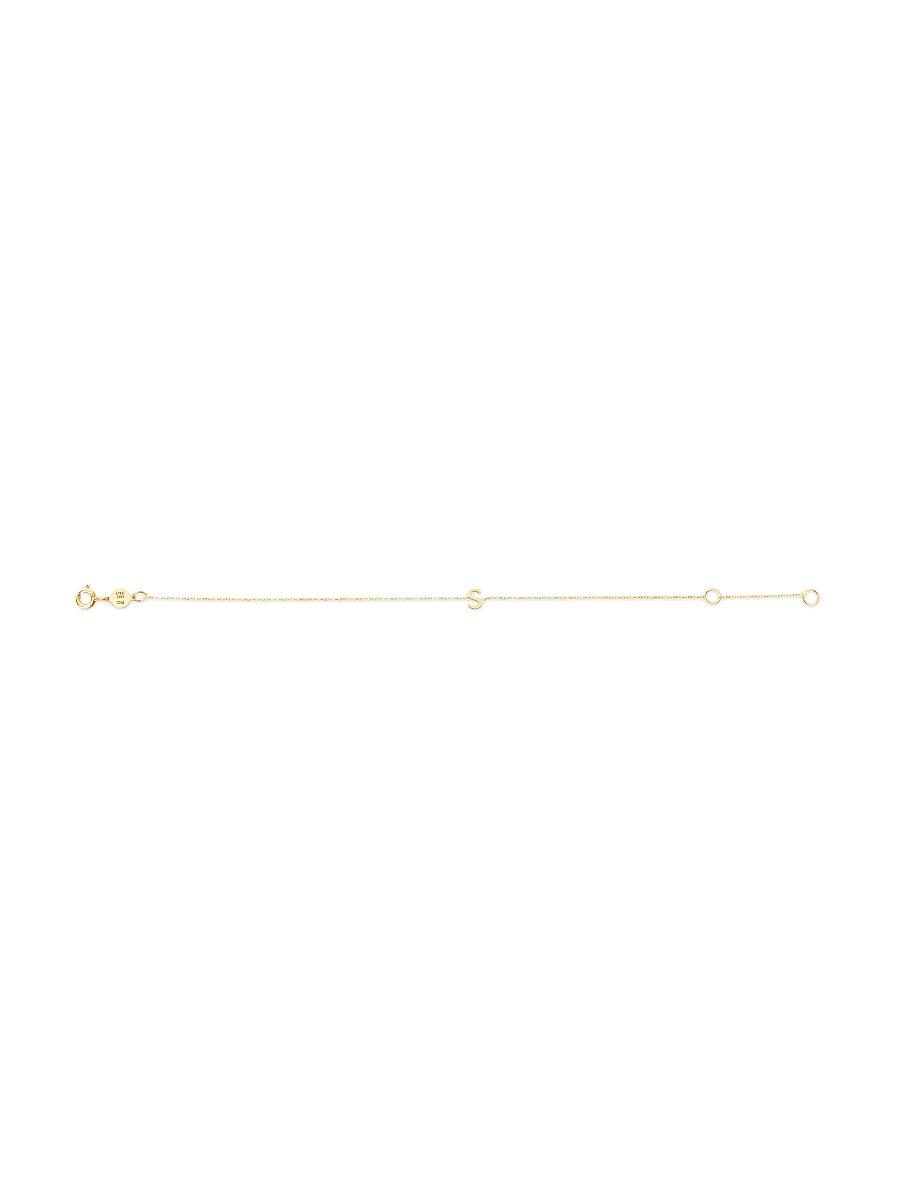 Womens 14K Yellow Gold Initial Charm Bracelet Product Image