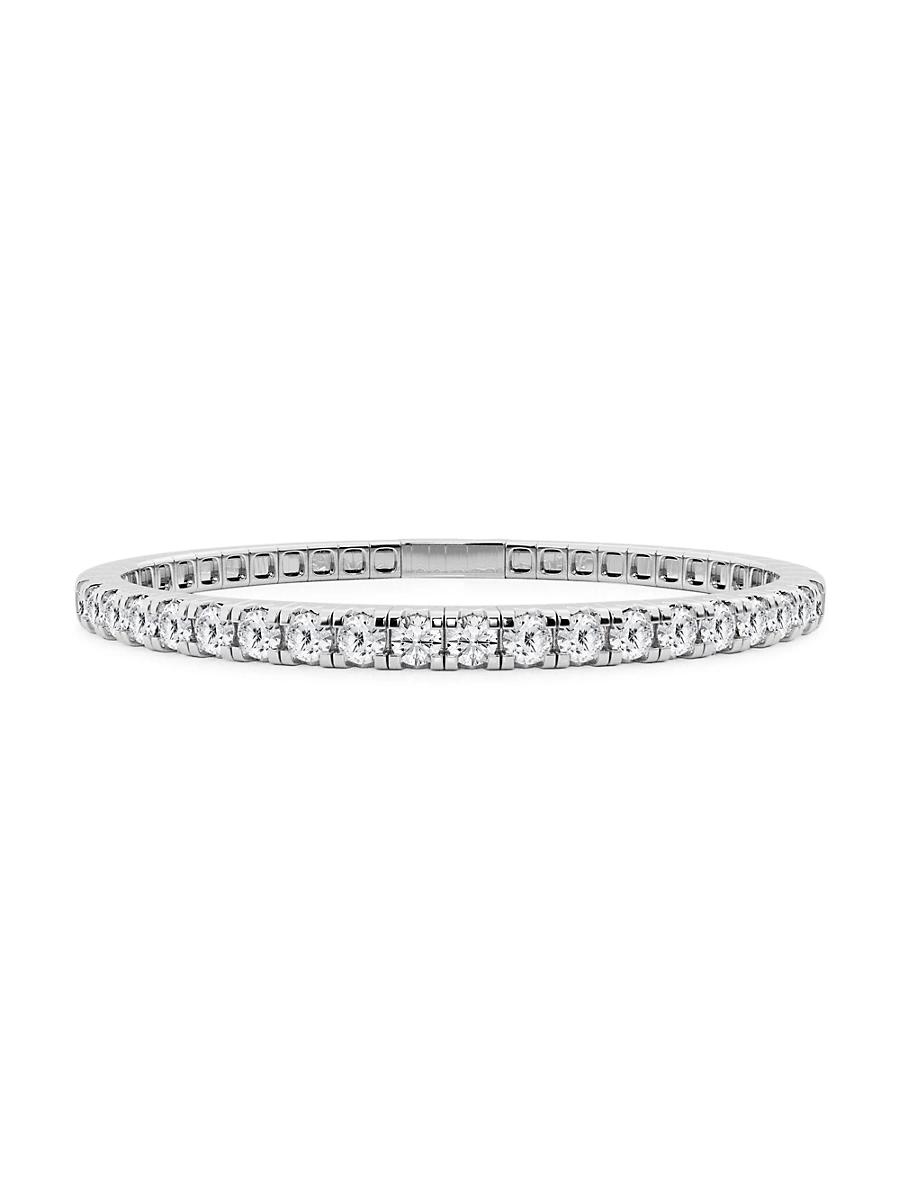 Womens 14K White Gold & Natural Diamond Flexible Bangle/1.00-5.00 TCW Product Image