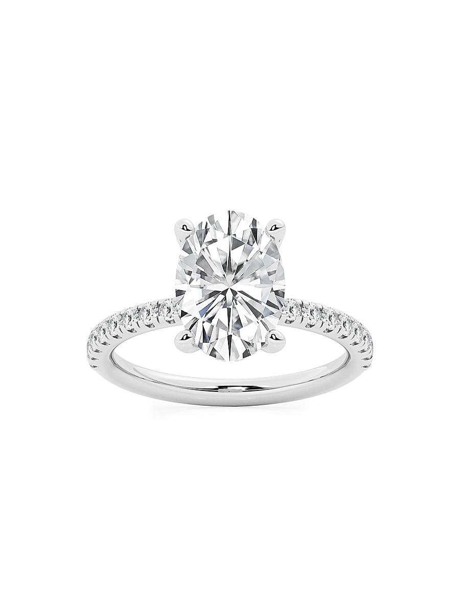 Womens 14K White Gold & Oval Lab-Grown Diamond Hidden Halo Ring/0.80-3.41 TCW Product Image
