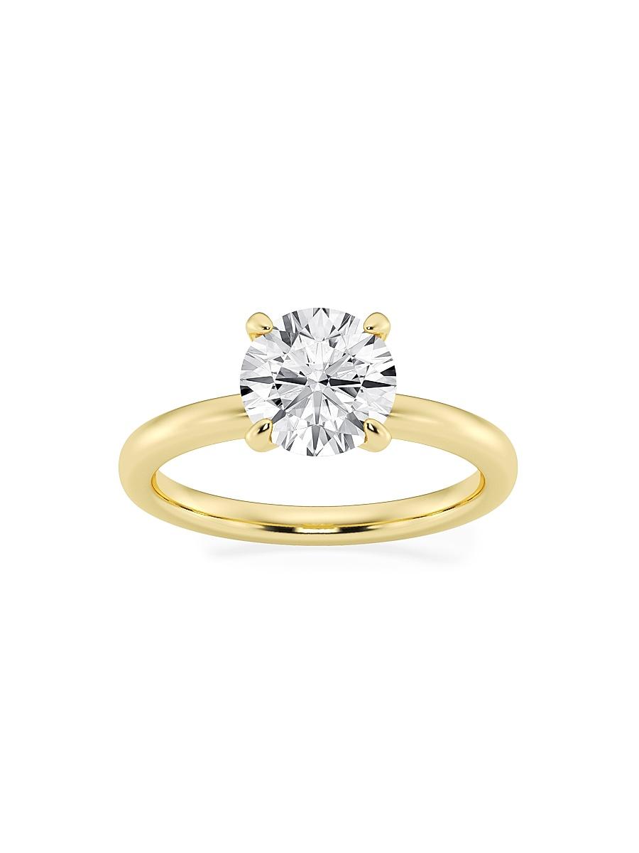 Womens 14K Yellow Gold & Round Lab-Grown Diamond Solitaire Ring/1.00-5.00 TCW Product Image