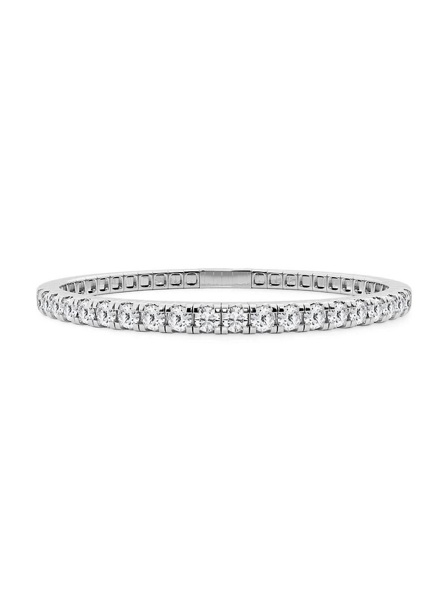 Womens 14K White Gold & Round Lab-Grown Diamond Flexible Tennis Bangle/1.00-10.00 TCW Product Image