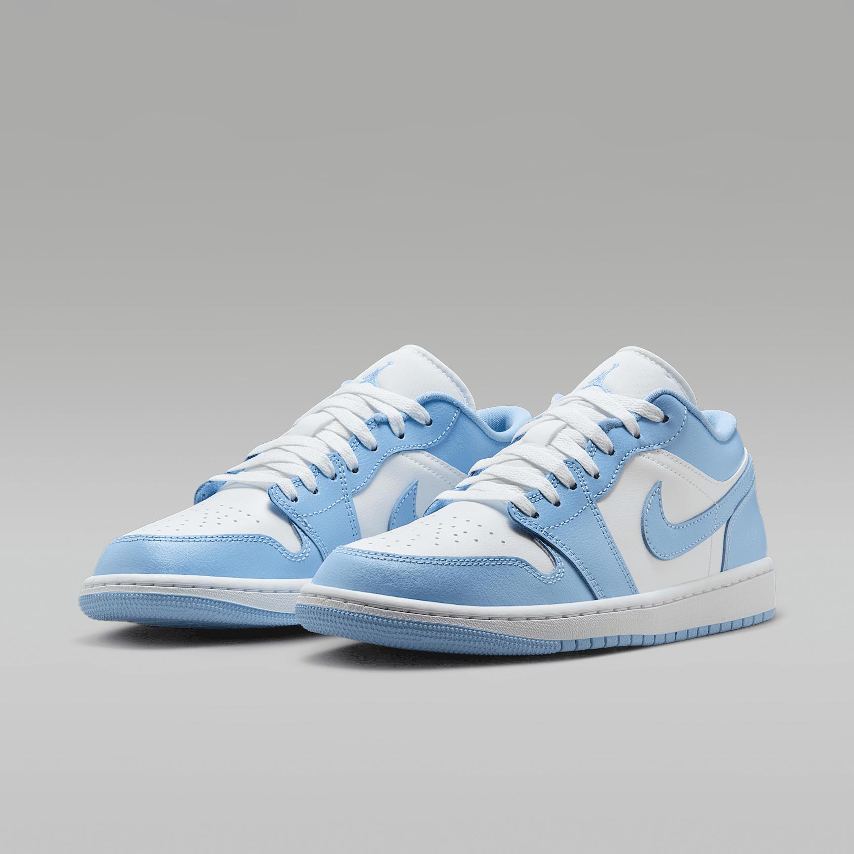 Jordan Womens Jordan AJ 1 Low - Womens Basketball Shoes White/Aluminum Product Image