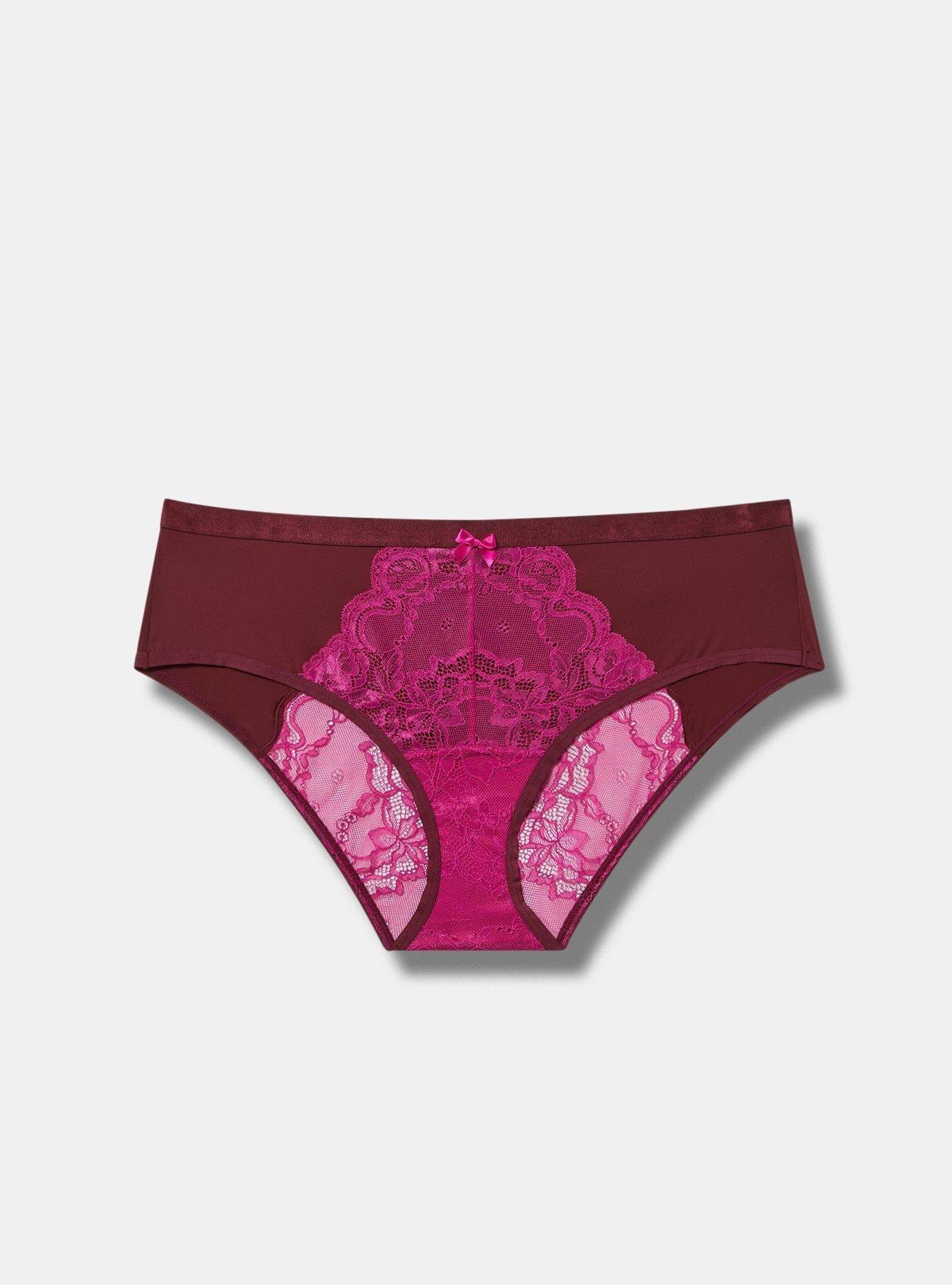 Mid-Rise Microfiber Lace Hipster Panty Product Image