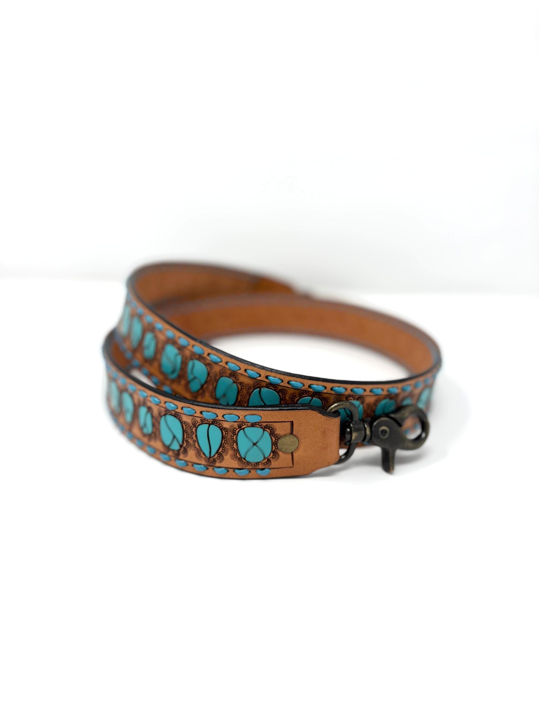 American Darling Tooled Turquoise Purse Strap Product Image