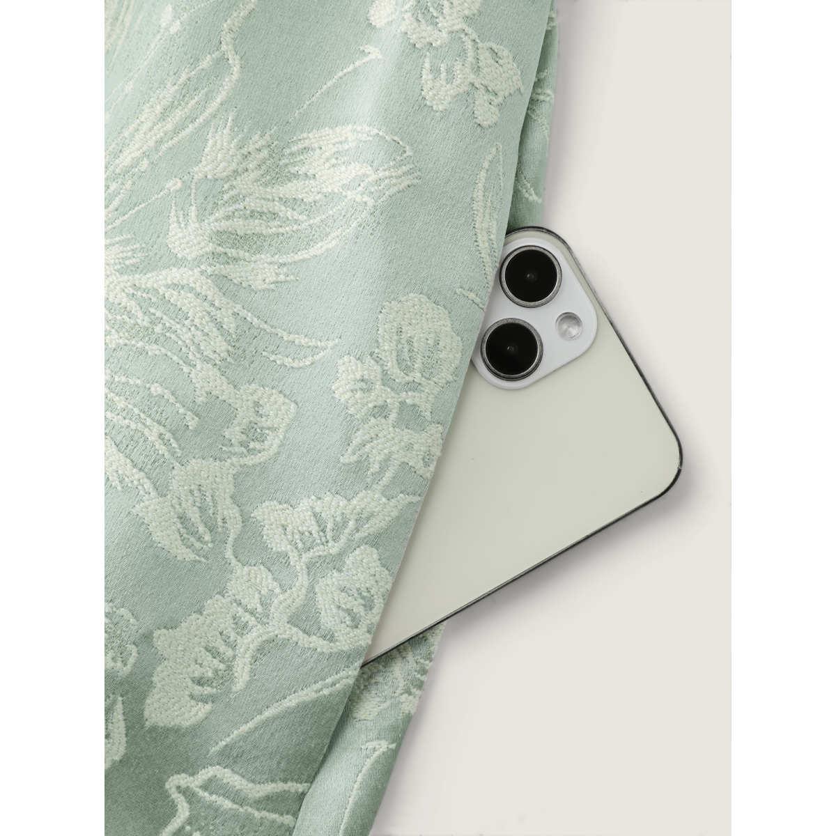 Plus Size Floral Print Rhinestone Embellished Textured Midi Dress Greenbean Women Formal Heart neckline Sleeveless Curvy BloomChic 28/5X Product Image