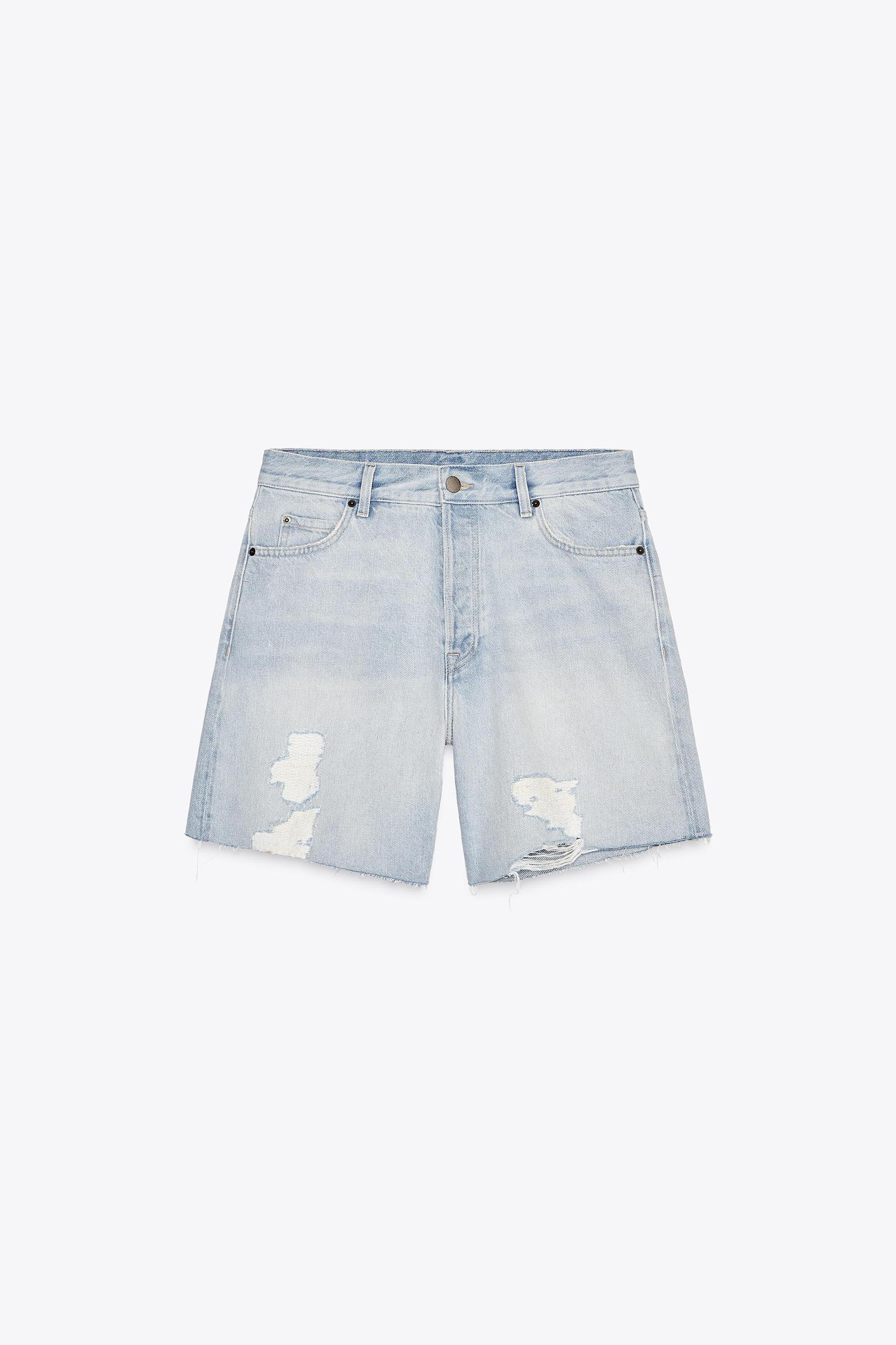 RIPPED DENIM SHORTS ZW COLLECTION Product Image