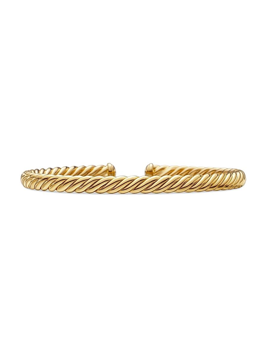 Womens Modern Oval Cablespira Bracelet in 18K Yellow Gold, 4.5mm Product Image