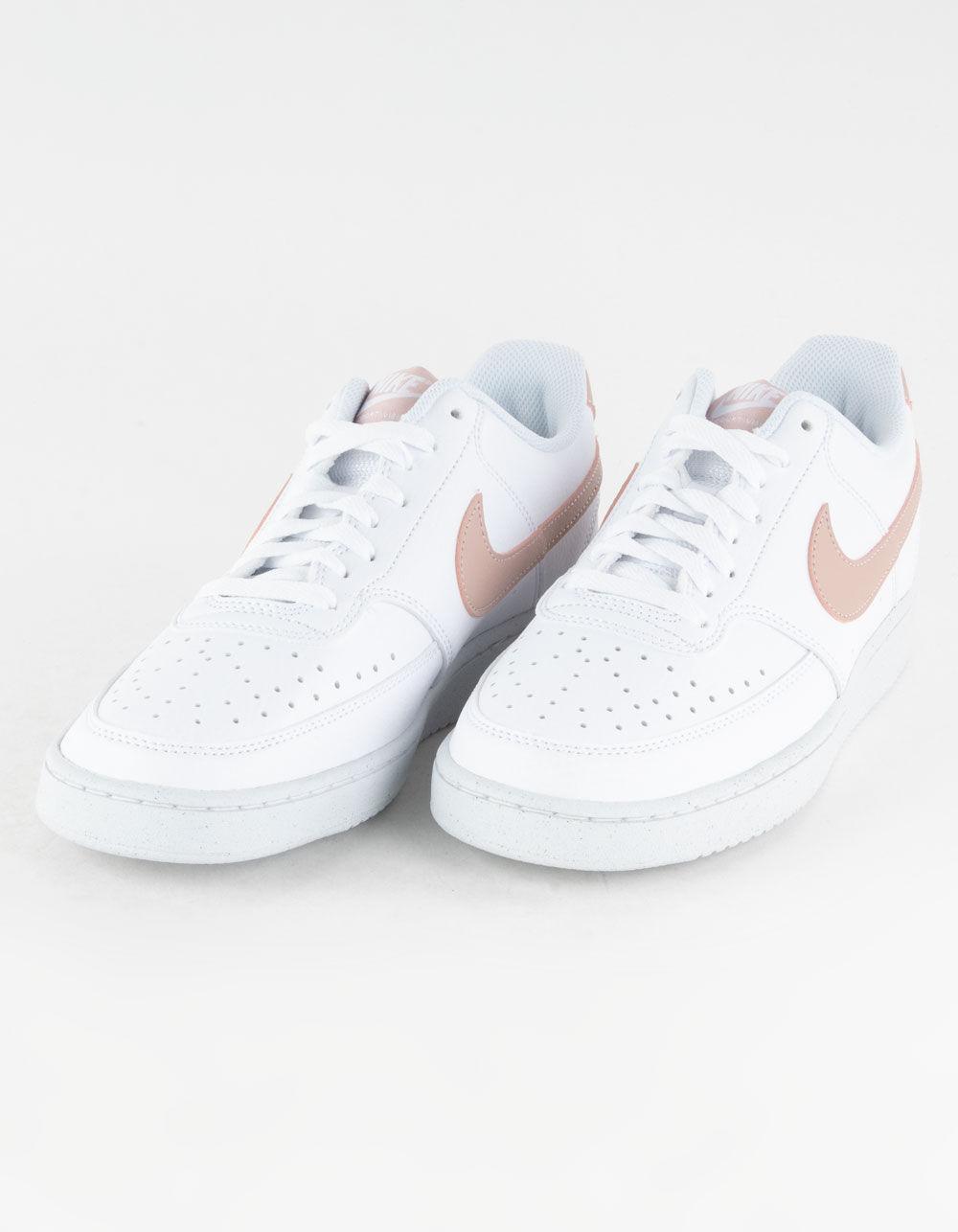 NIKE Court Vision Low Next Nature Womens Shoes - WHT/PNK Product Image