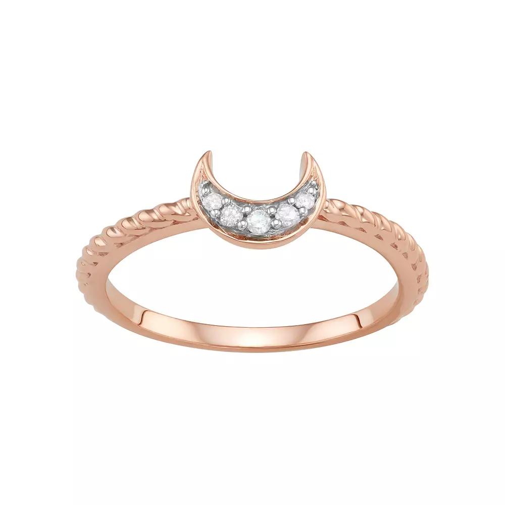 Jewelexcess Sterling Silver Diamond Accent Half Moon Ring, Women's,  Product Image