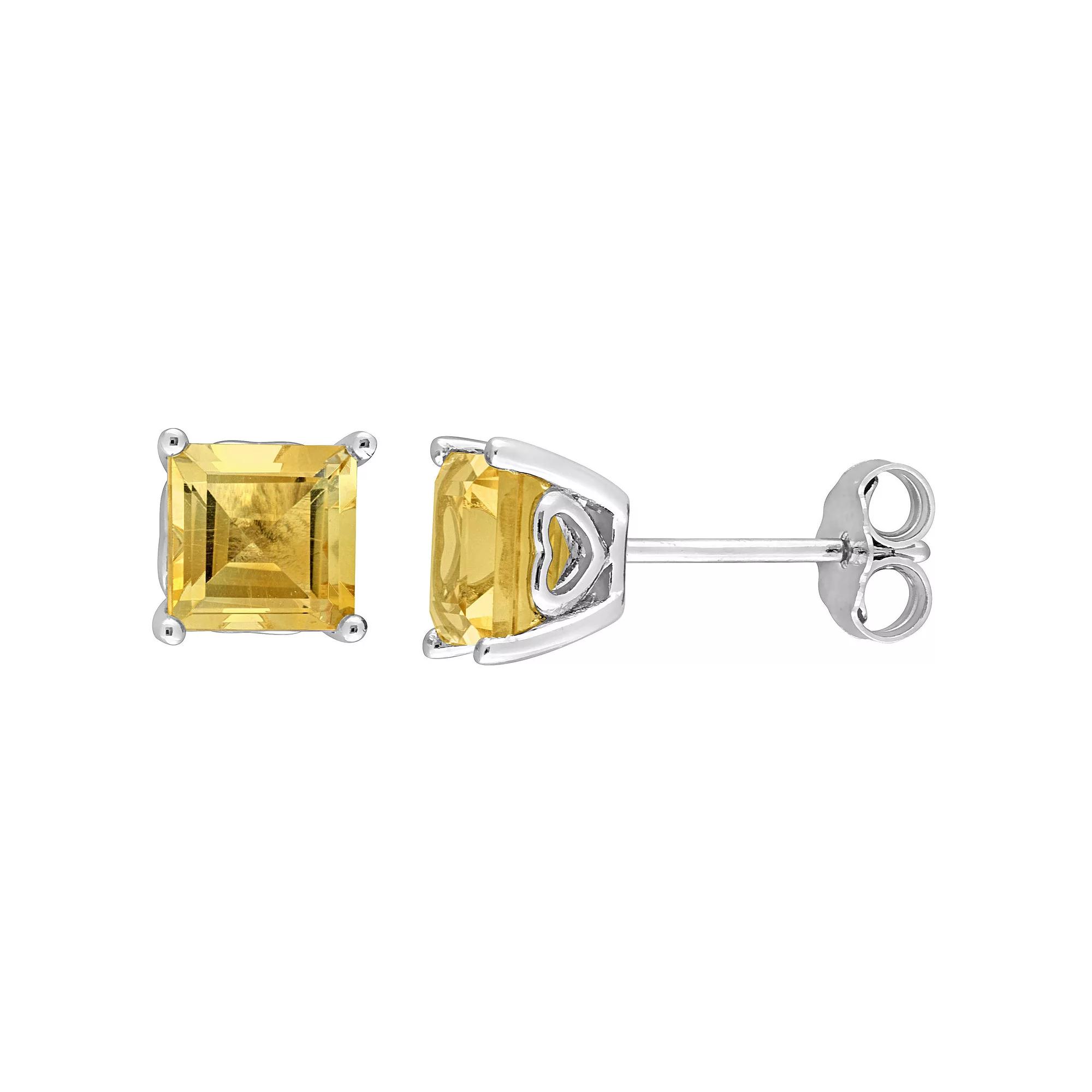 Stella Grace Sterling Silver & Gemstone Stud Earrings, Women's, Citrine Product Image
