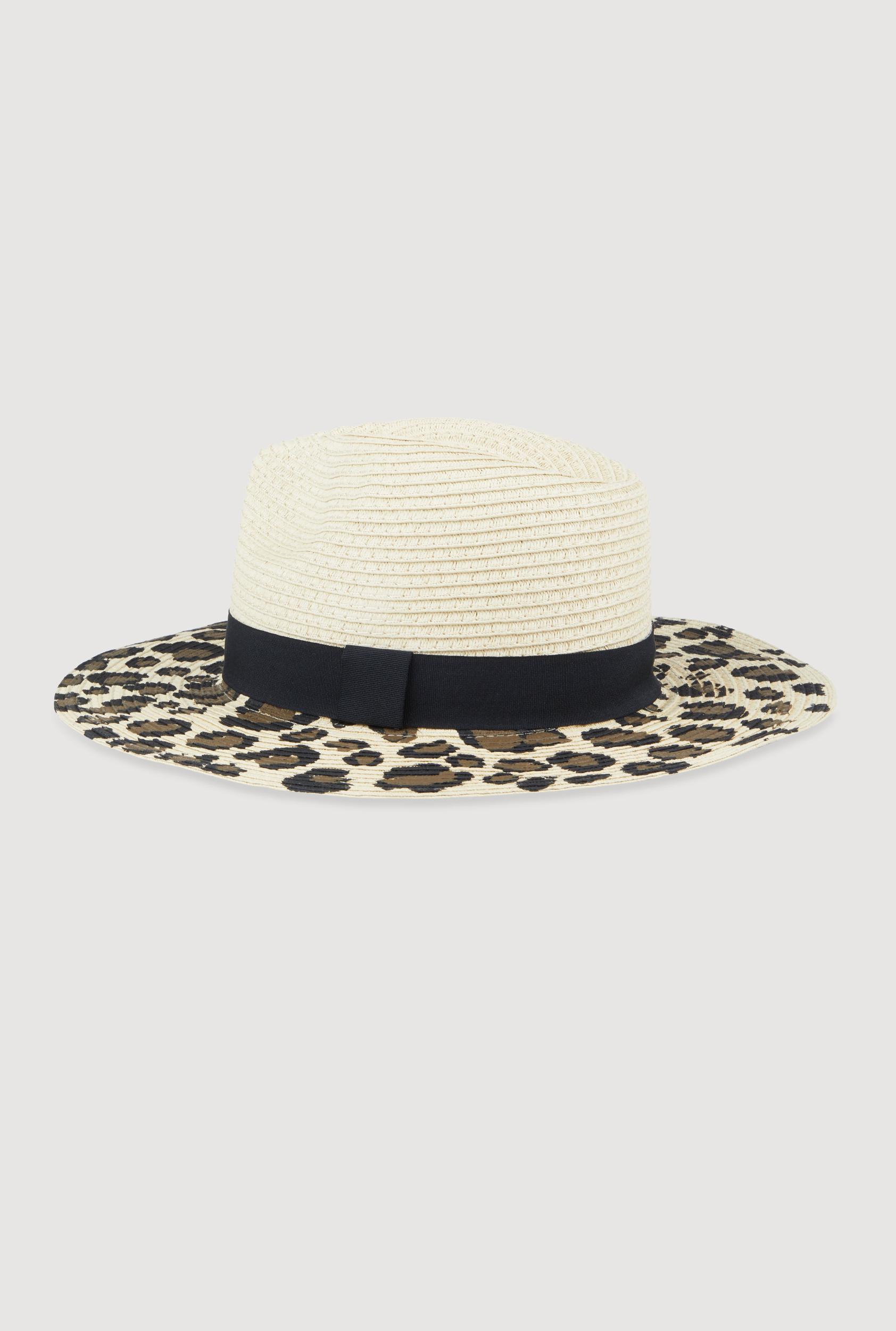 Animal Print Straw Fedora Hat Female Product Image