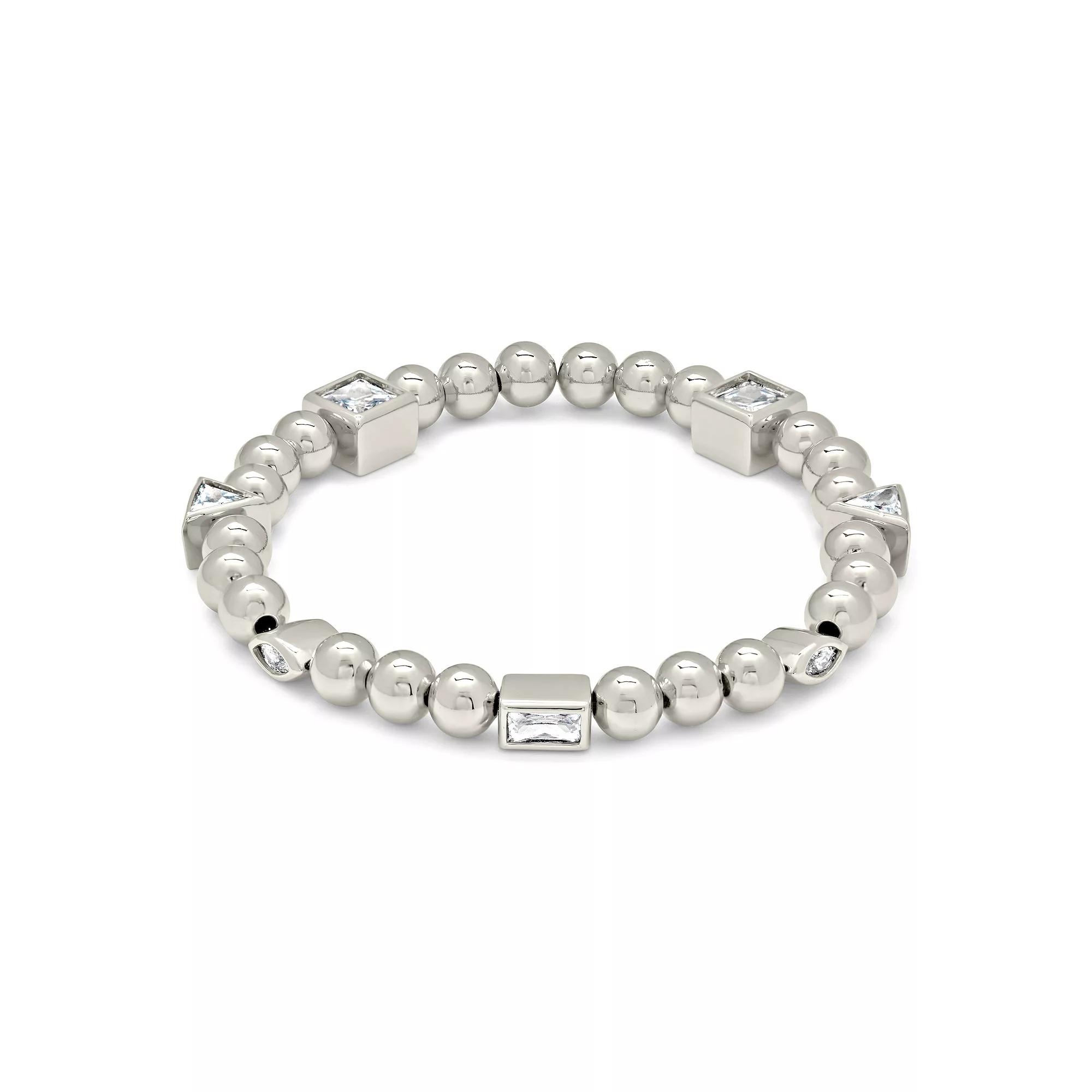 MC Collective Cubic Zirconia Beaded Bracelet, Women's, Size: 6.5", Gold Tone Product Image