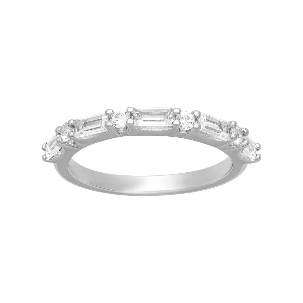 Love Always Sterling Silver 5/8 Carat T.W. Lab-Created White Sapphire Anniversary Band Ring, Womens Product Image