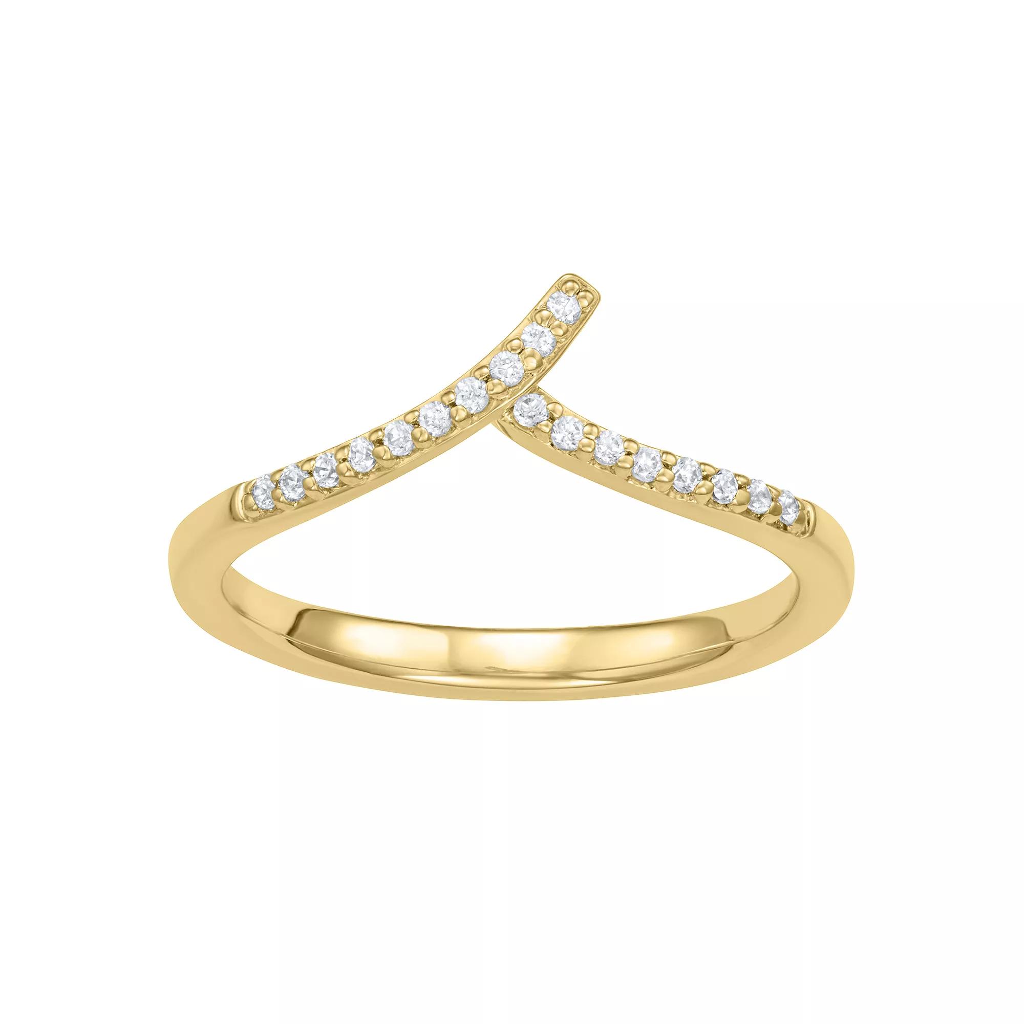 Sterling Silver 1/8 Carat T.W. Diamond Ring, Women's, Size: 7 Product Image