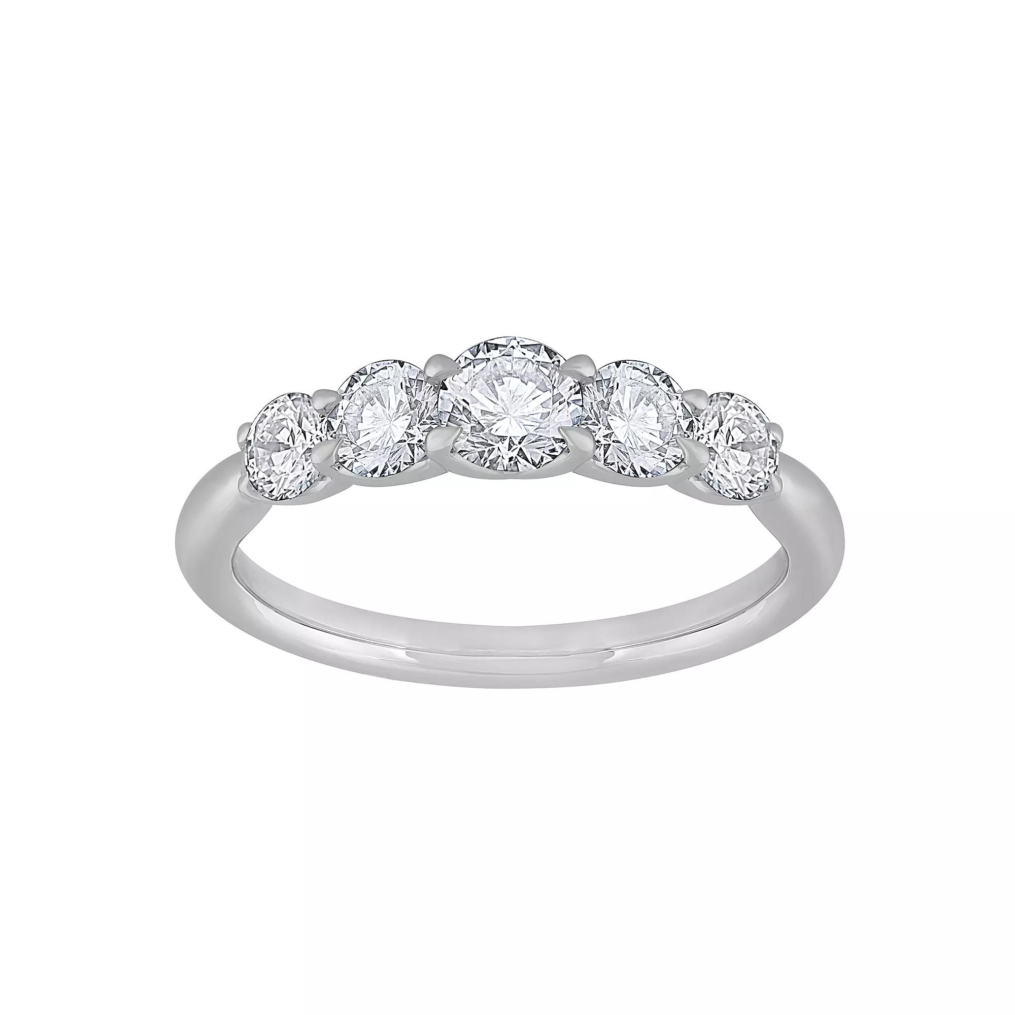 Galaxie Solaire 14k White Gold 1 Carat T.W. Lab-Grown Diamond 5-Stone Ring, Women's,  Product Image