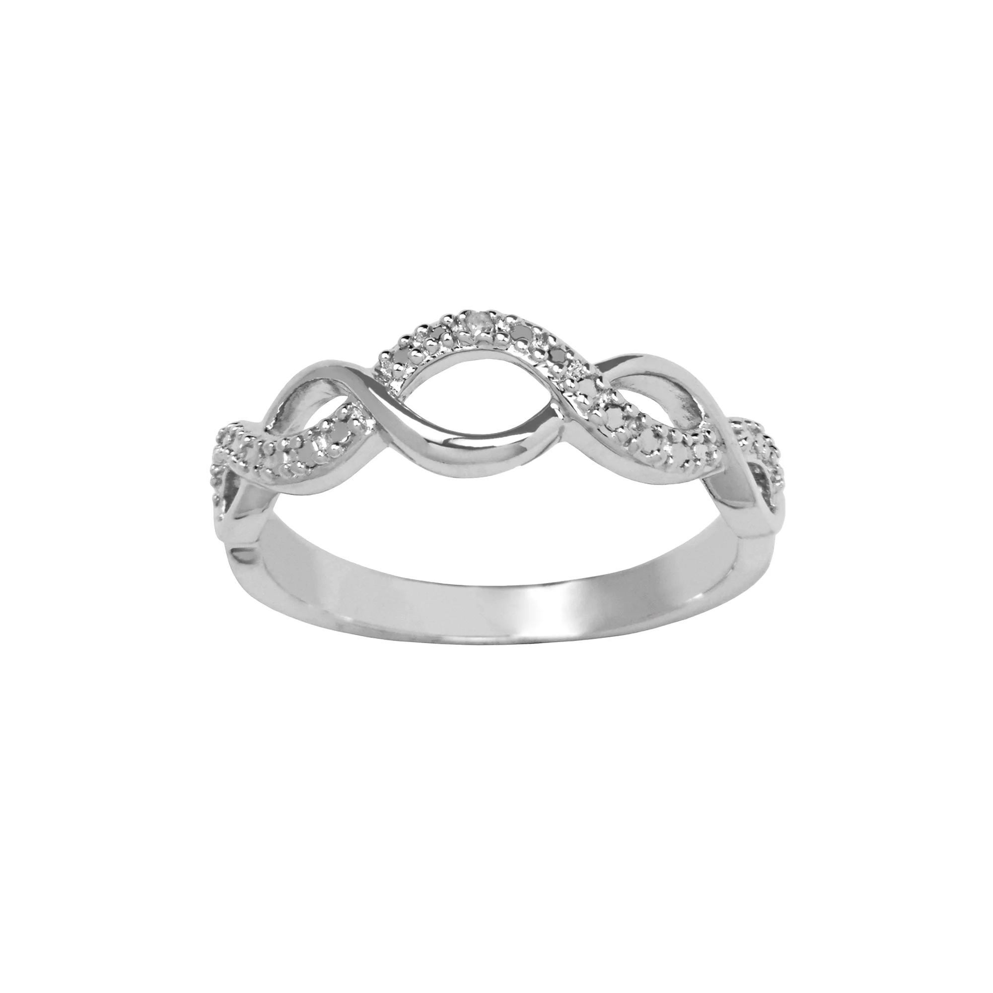 Sterling Silver Round-Cut Diamond Accent Infinity Ring, Womens Product Image