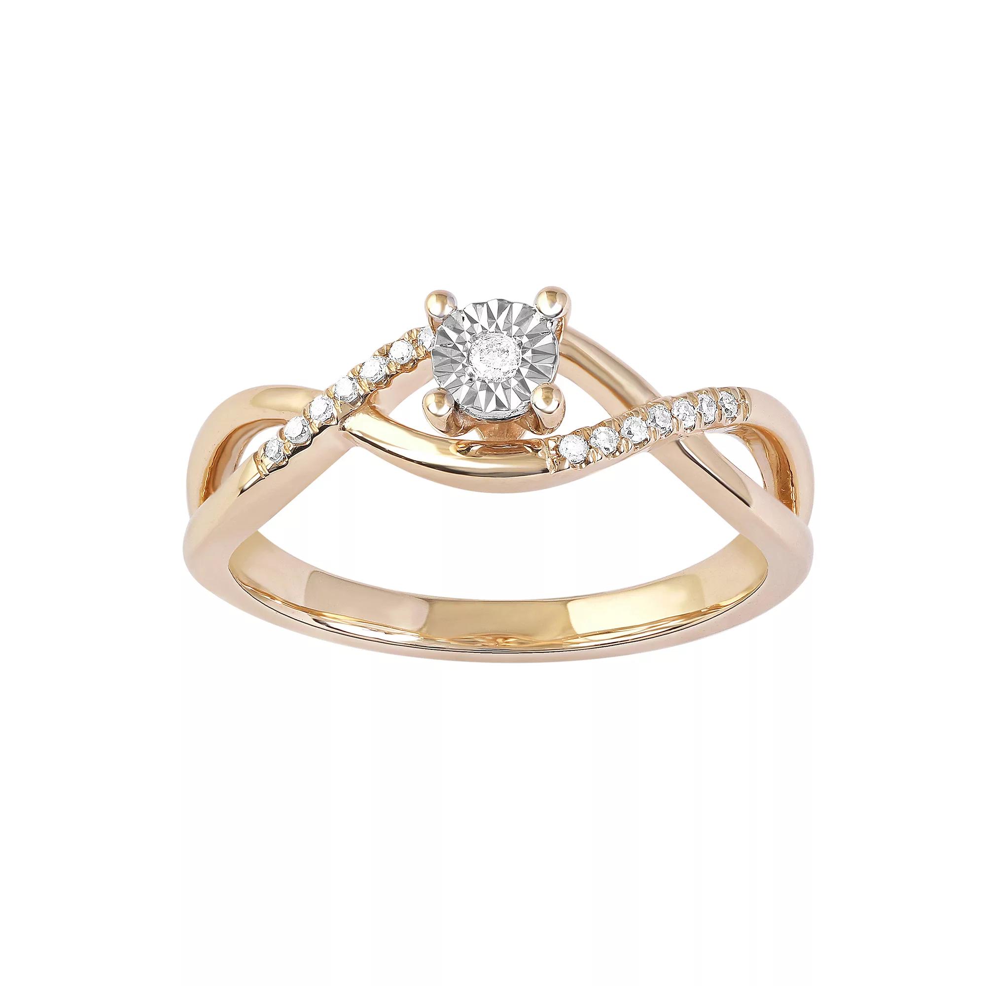 DeCouer Diamond Accent Crossover Promise Ring, Women's,  Product Image