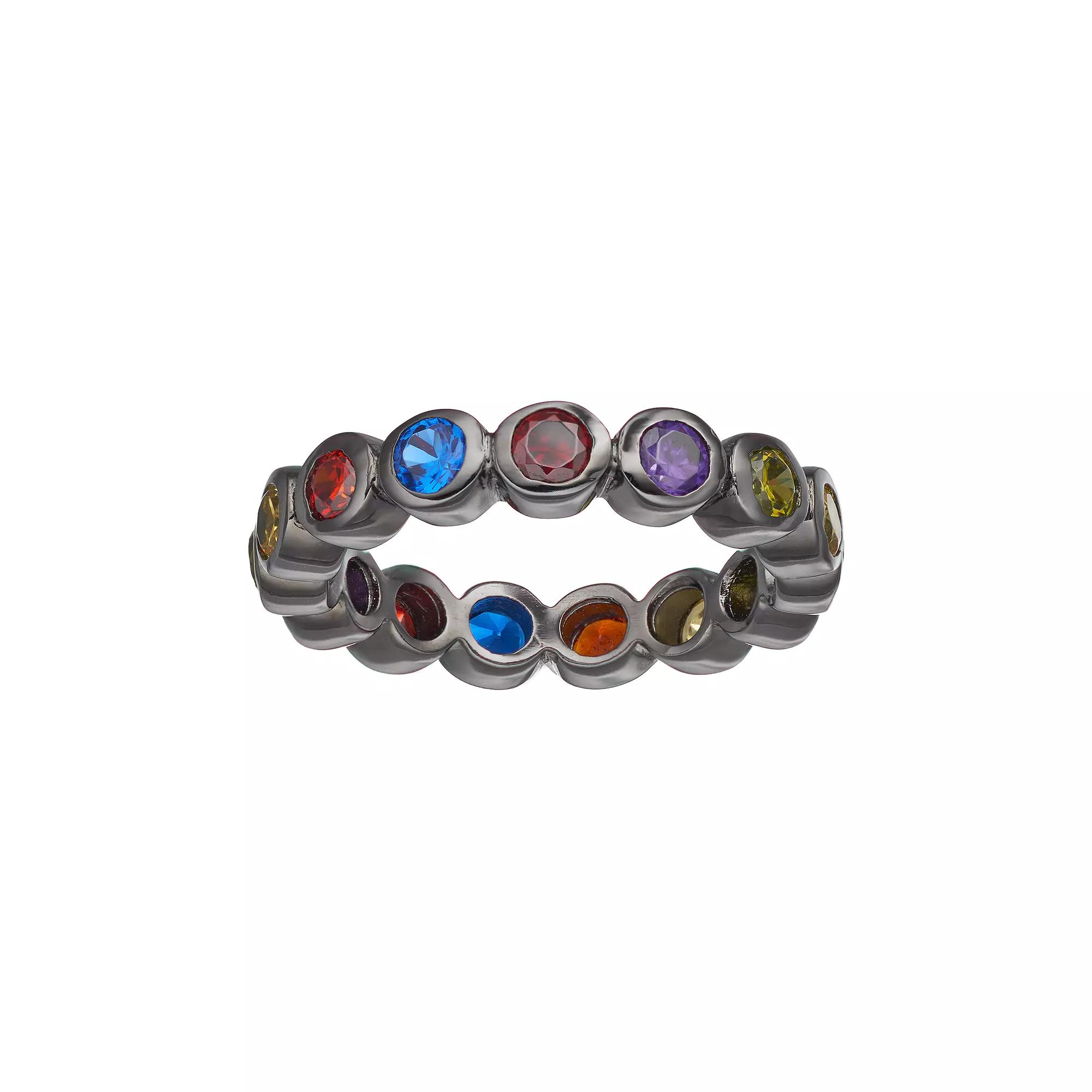 Sophie Miller Sterling Silver Lab-Created Blue Spinel & Cubic Zirconia Ring, Womens Multicolor Product Image