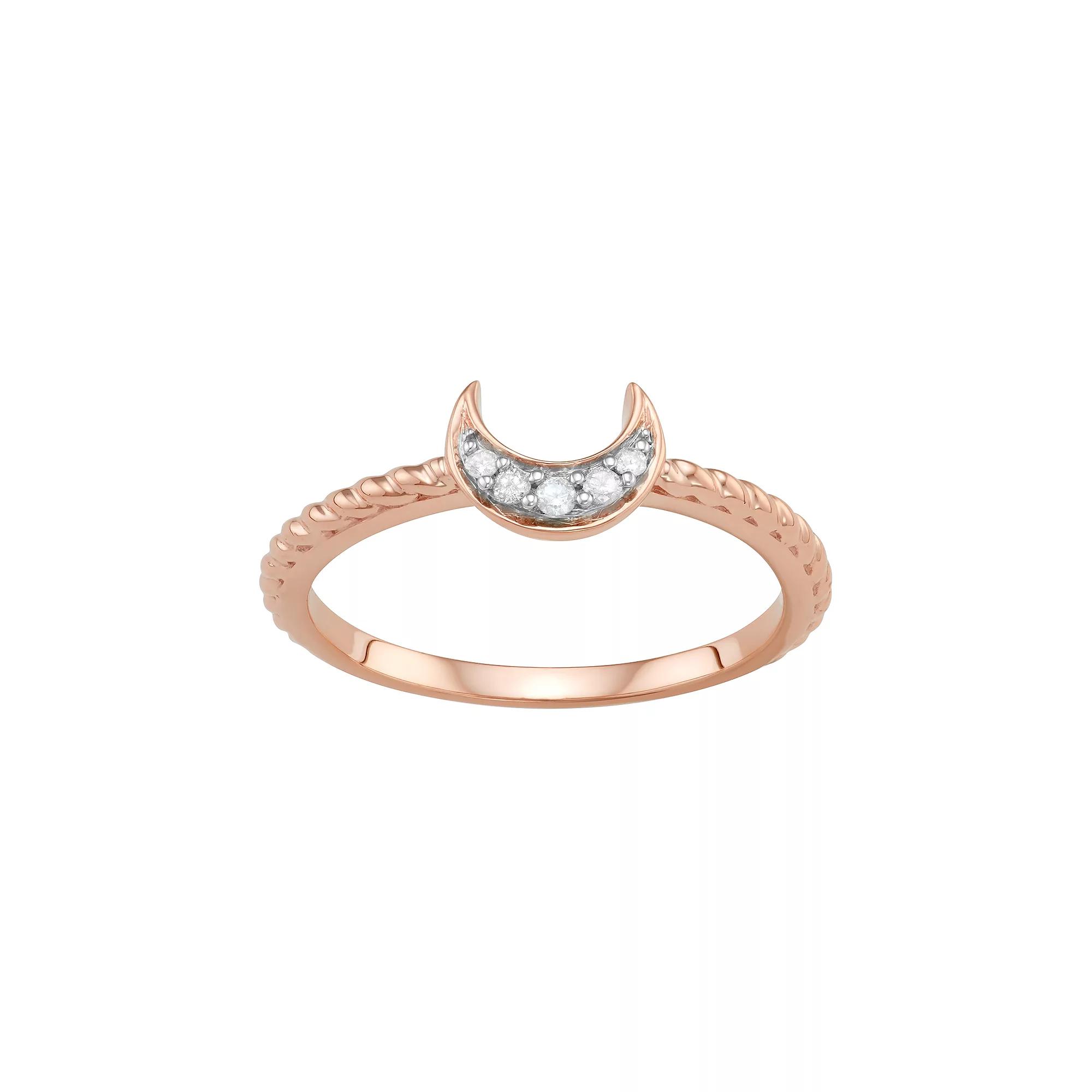 Jewelexcess Sterling Silver Diamond Accent Half Moon Ring, Women's,  Product Image