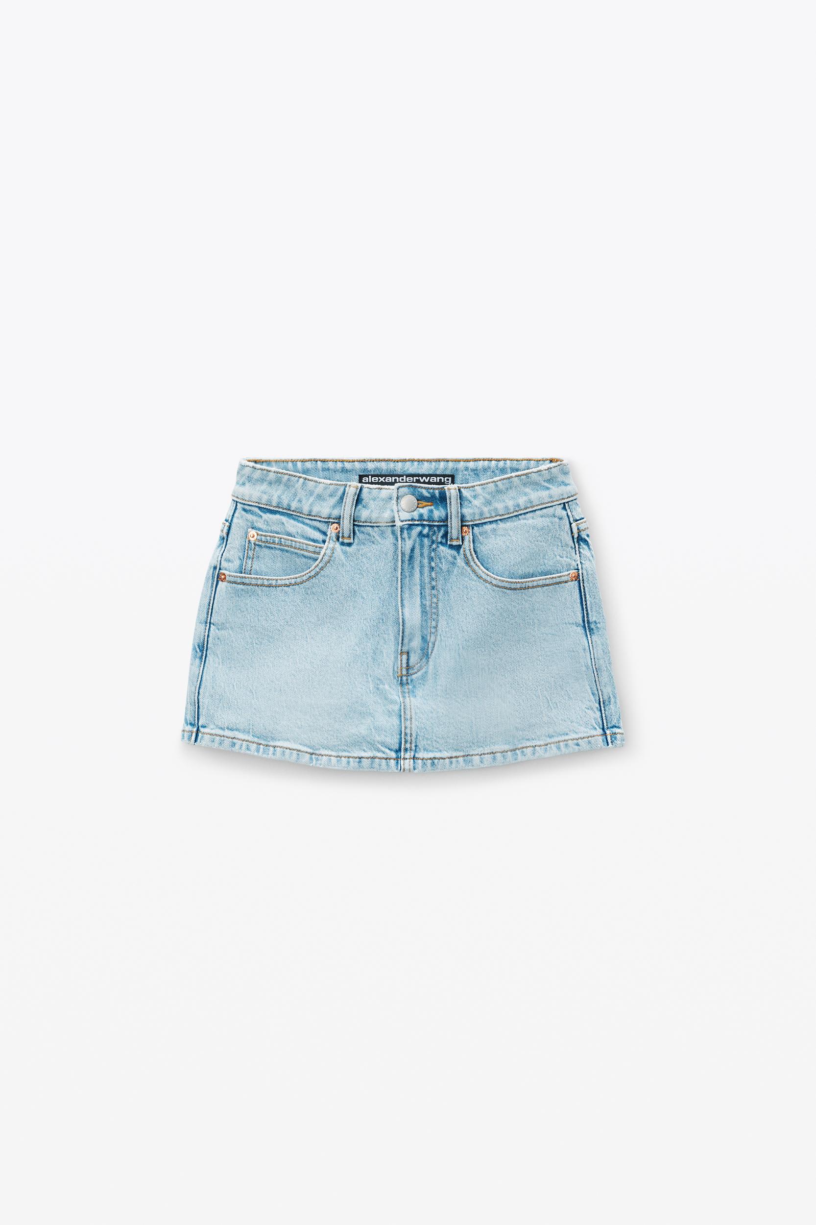 Mid Rise Mini Skort In Comfort Stretch Denim Product Image