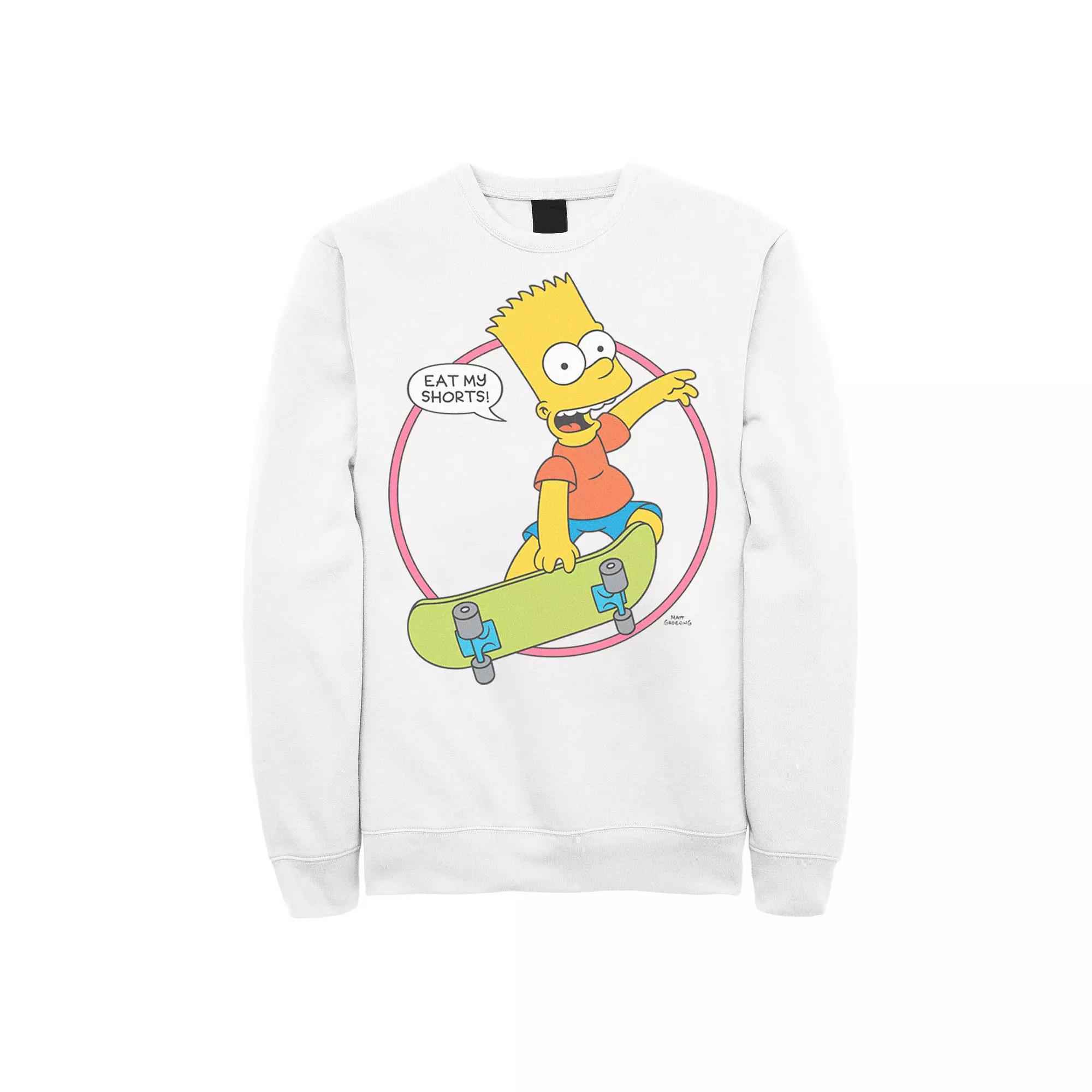 Men's The Simpsons Bart Simpson Eat My Shorts Graphic Fleece Pullover,  Product Image