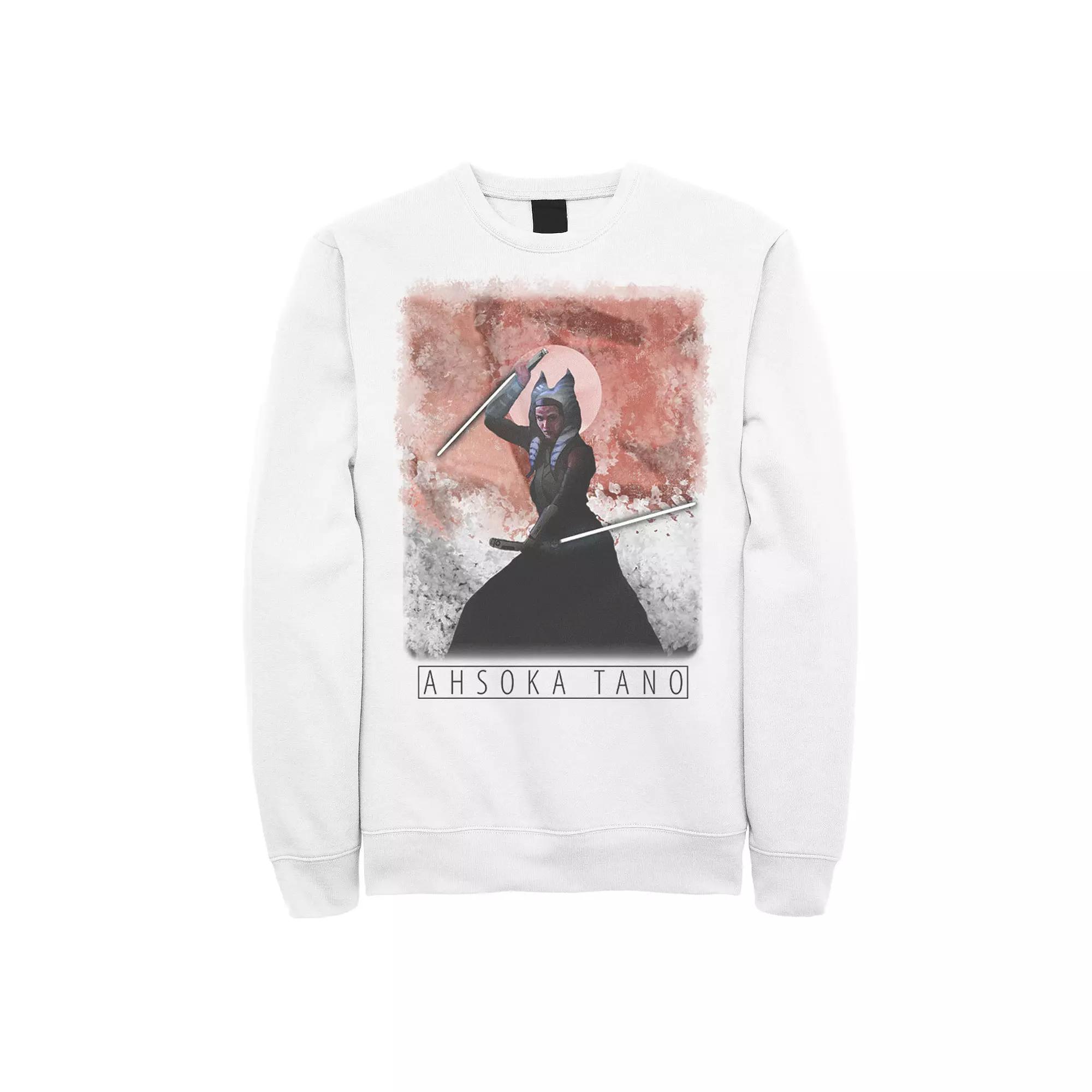 Men's Star Wars The Mandalorian Ahsoka Tano Watercolor Poster Sweatshirt,  Product Image