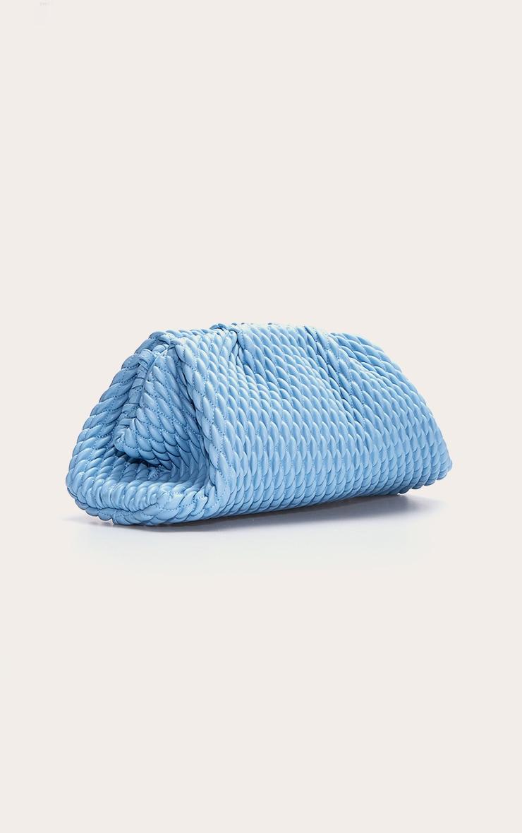 Powder Blue Soft PU Weave Clutch Bag Product Image