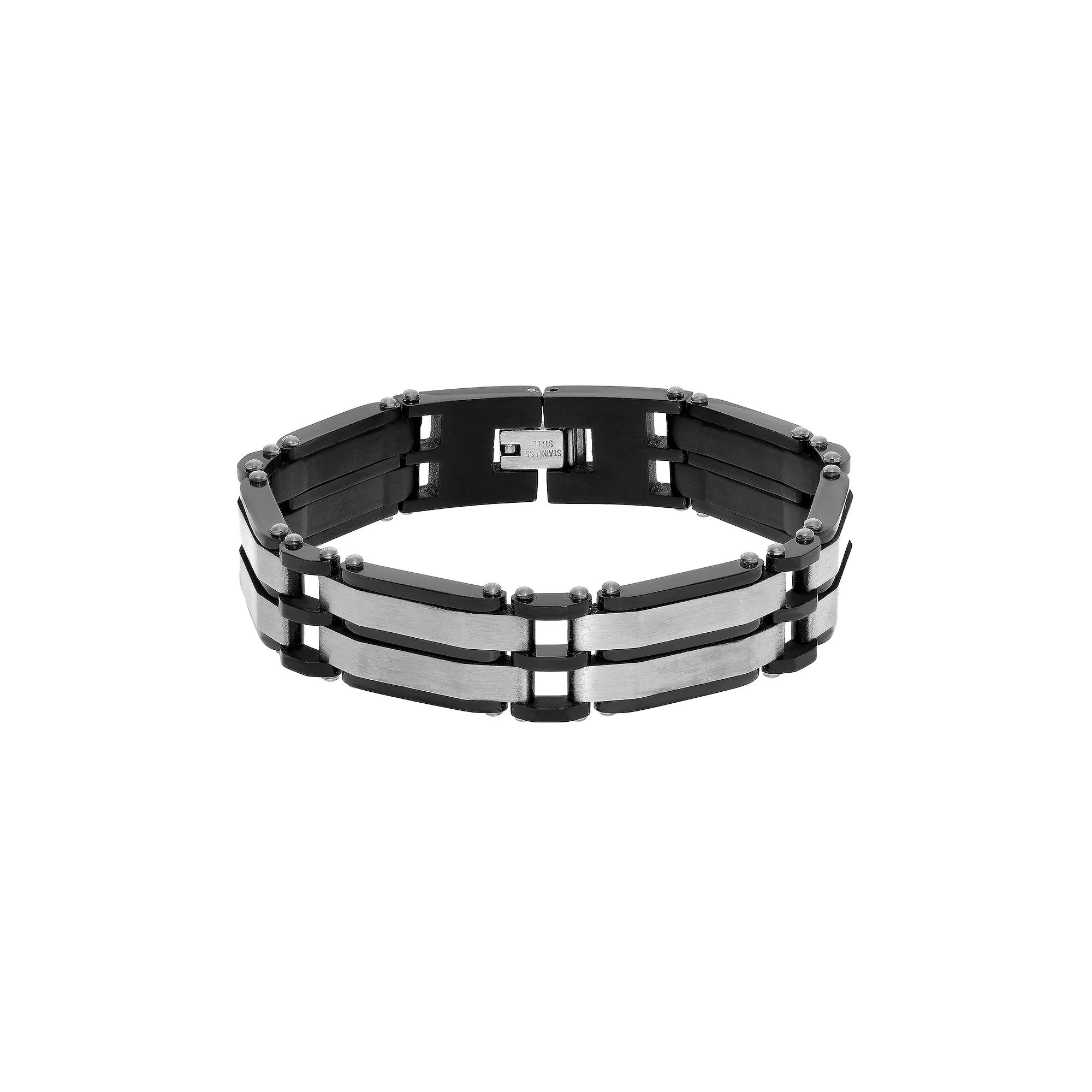 Men's LYNX Two Tone Stainless Steel Bracelet, Size: 8.5" Product Image