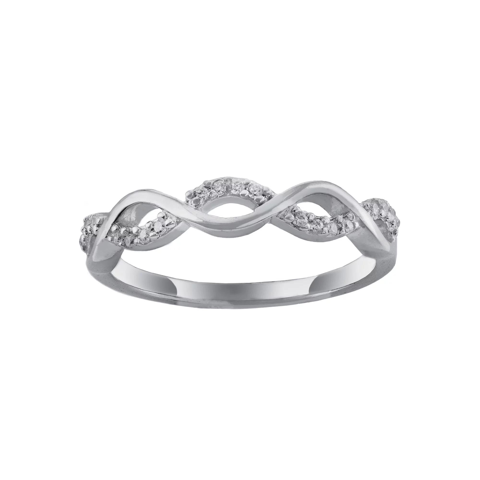 Main and Sterling Sterling Silver Cubic Zirconia Infinity Band Ring, Womens Silver Tone Product Image