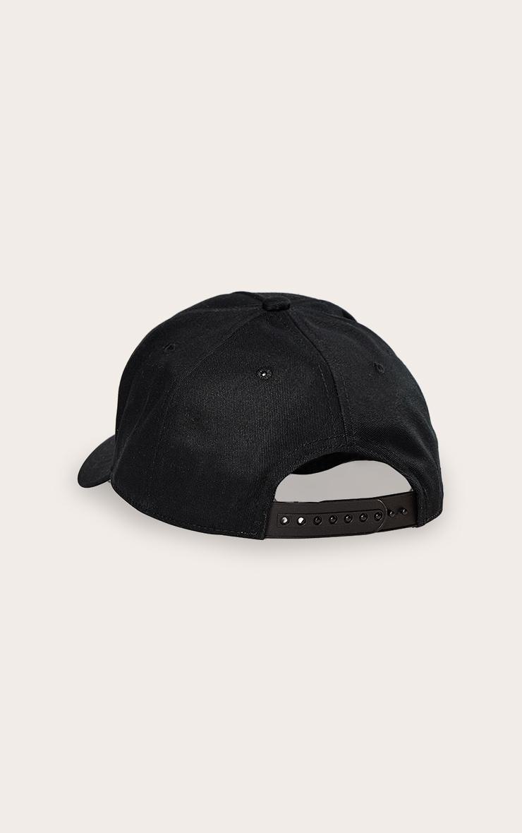 Black Pretty Little Thing White Embroidered Cap Product Image