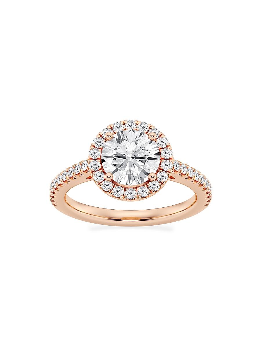 Womens 14K Rose Gold & Round Lab-Grown Diamond Halo Ring/1.30-3.60 TCW Product Image