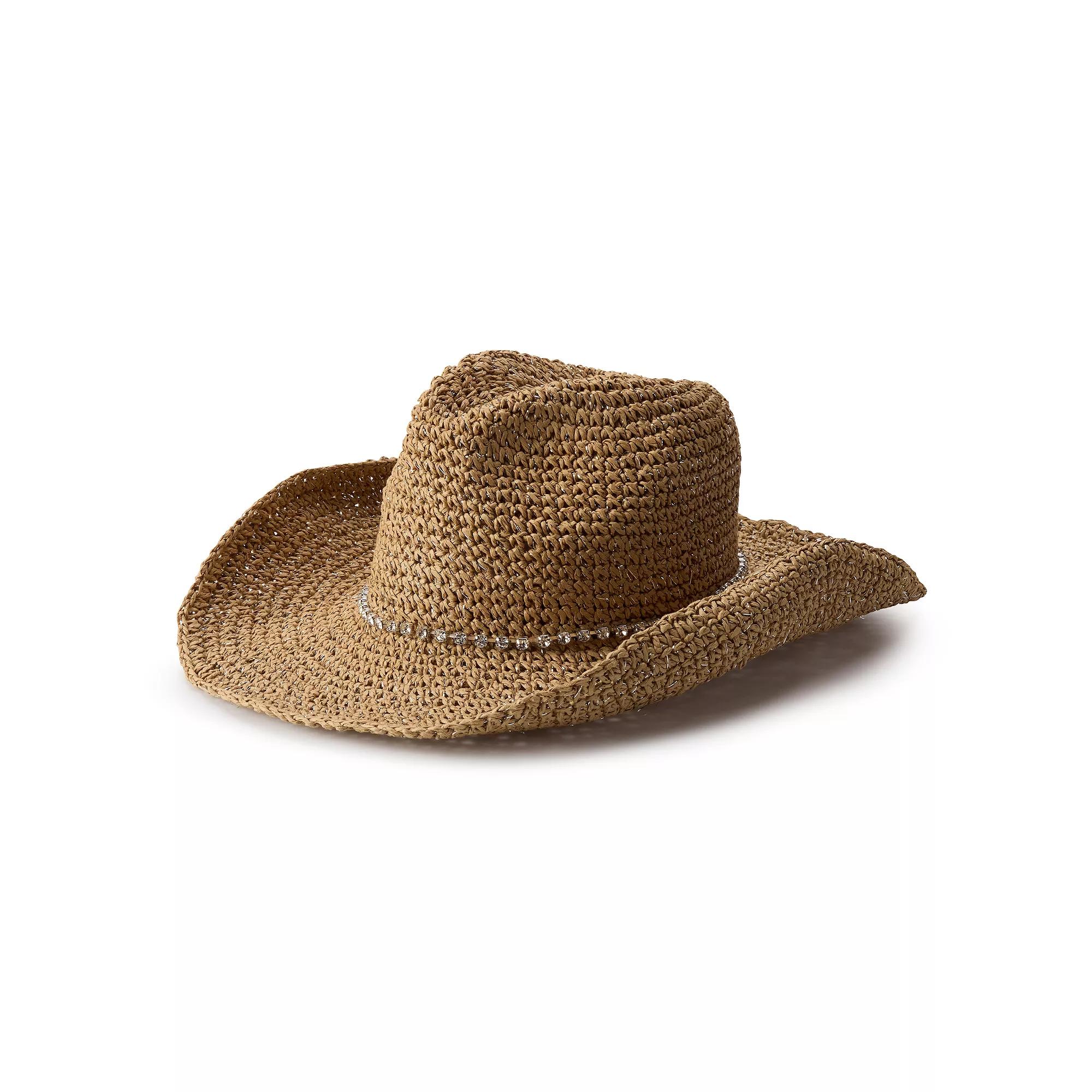 Women's Sonoma Goods For Life® Rhinestone Cowboy Hat, Natural Product Image