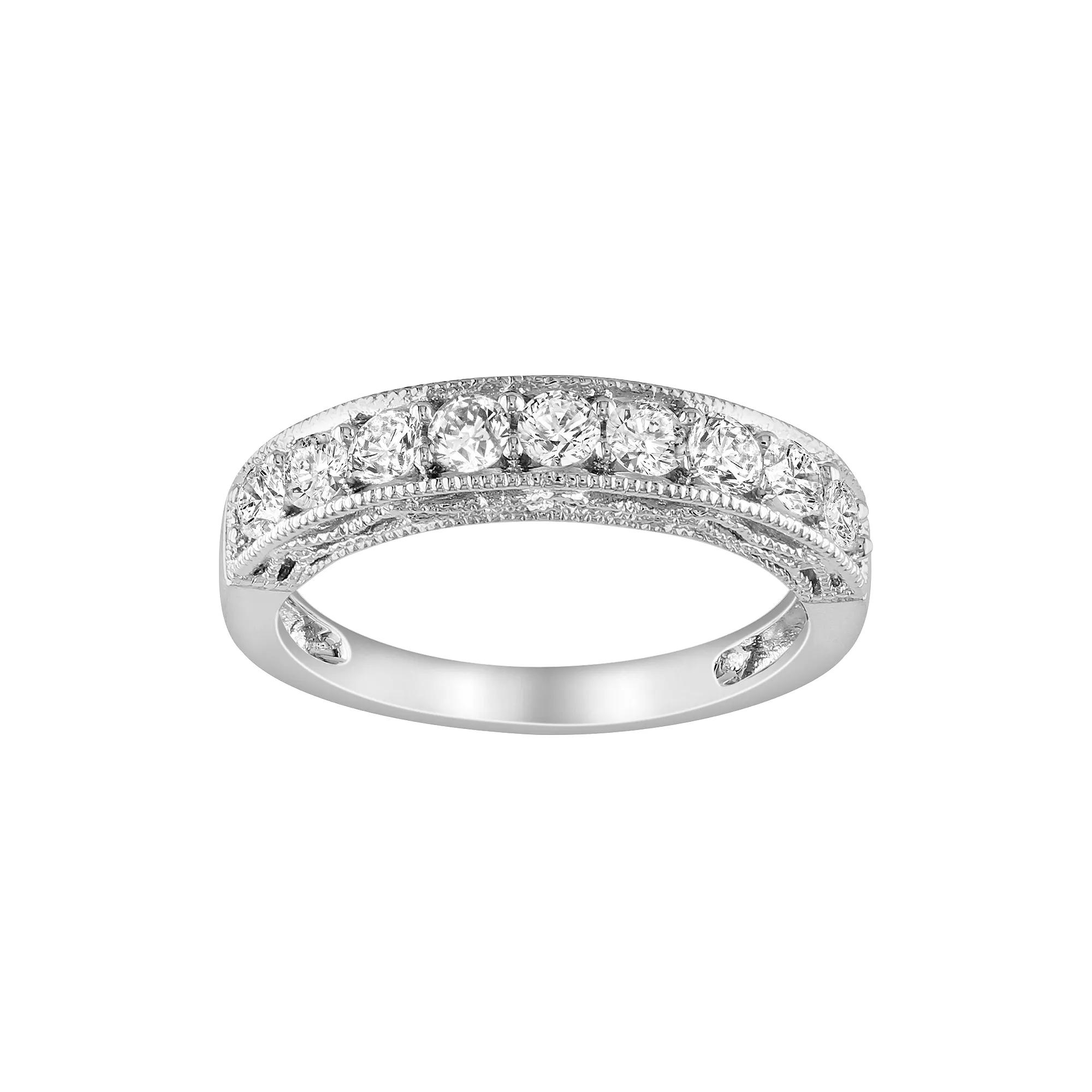 Stella Grace Sterling Silver Lab-Created White Sapphire Engagement Ring, Women's,  Product Image