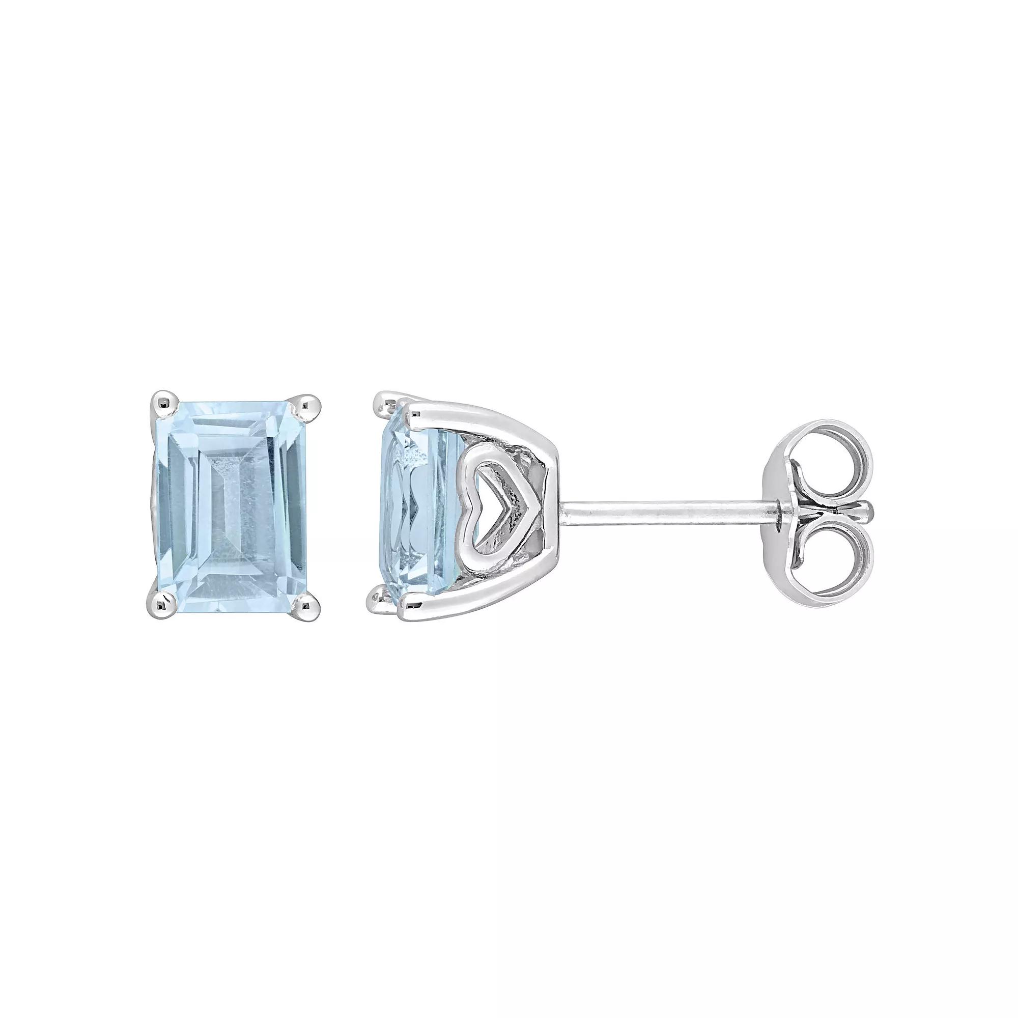Stella Grace Sterling Silver & Gemstone Stud Earrings, Women's, Blue Topaz Product Image